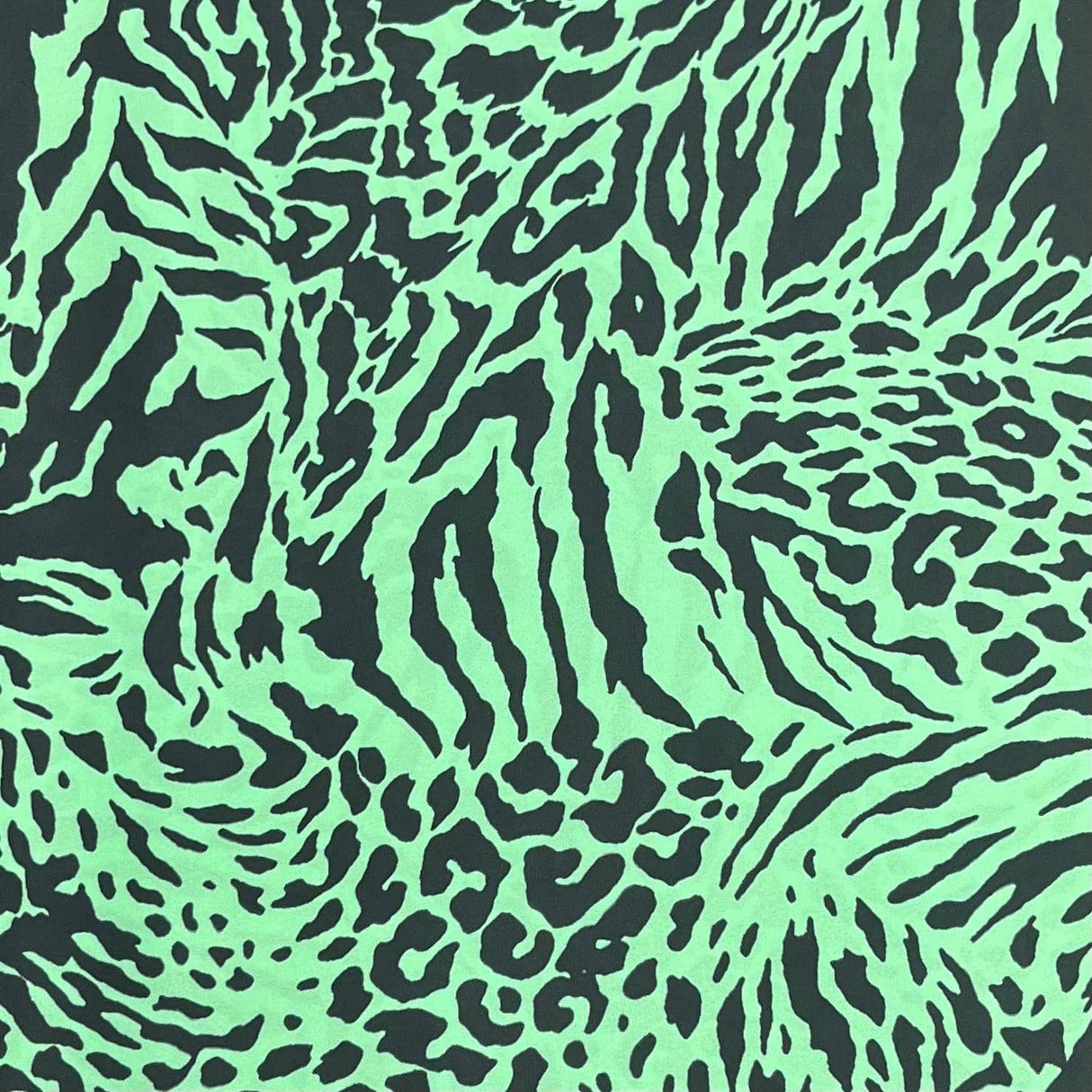Pound A Metre 3 Metres Luxurious Printed Crepe - 55" Wide (Green & Black)