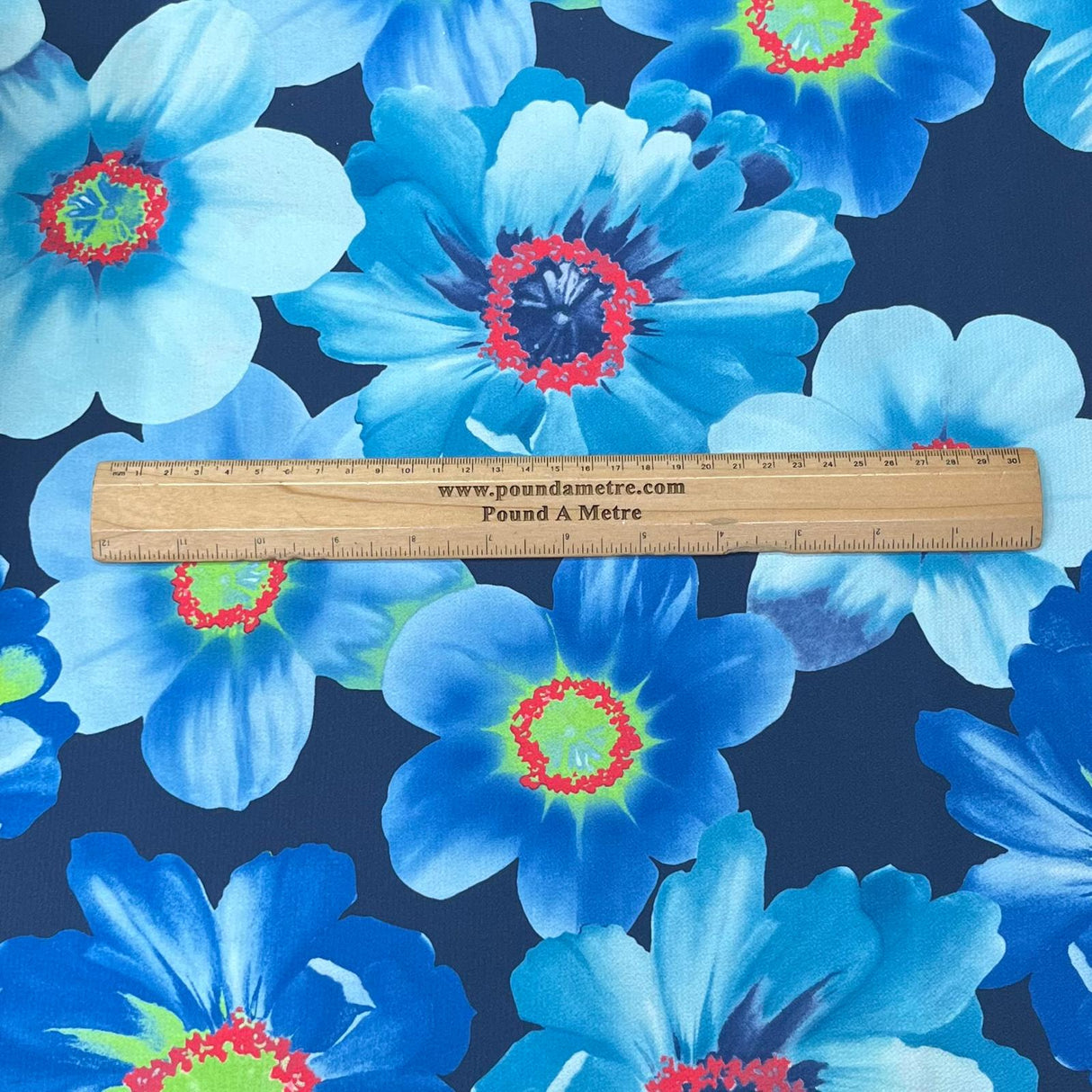 Pound A Metre 3 Metres Luxurious Printed Crepe - 55" Wide (Ocean Breeze)