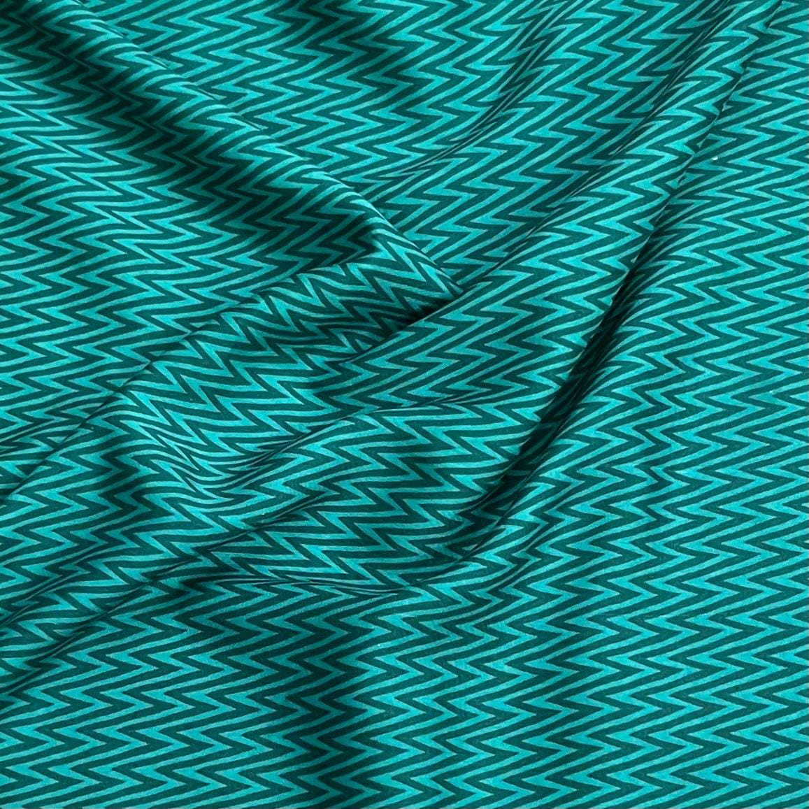 Pound A Metre 3 Metres Luxurious Printed Crepe - 55" Wide (Teal)