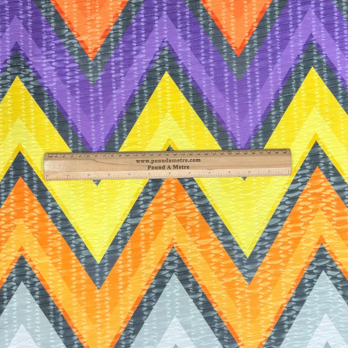 Pound A Metre 3 Metres Luxurious Printed Dobby Jersey 55" Wide (Zigzag)