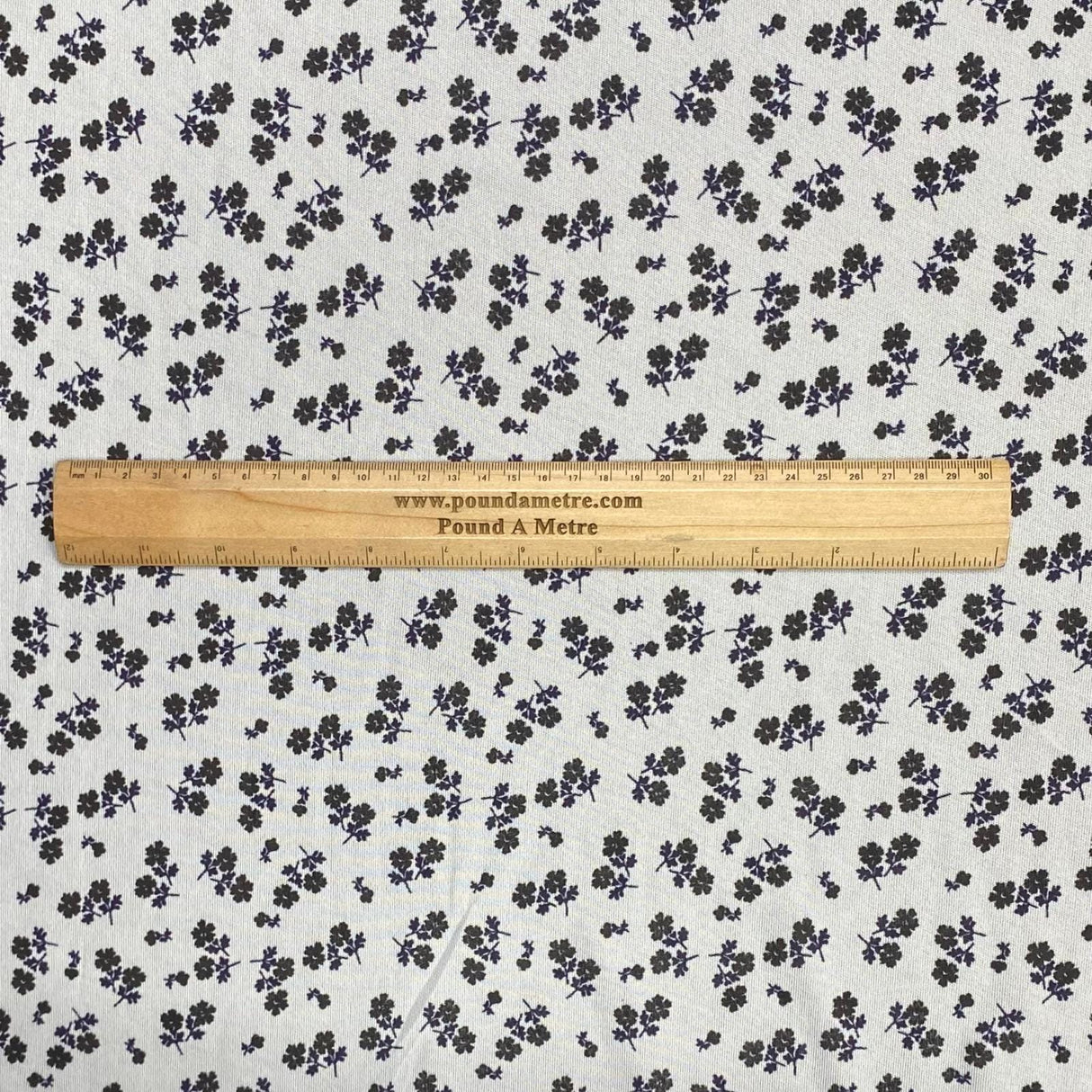 Pound A Metre 3 Metres Luxurious Printed Lightweight Jersey 55" Wide (Black & White Floral)