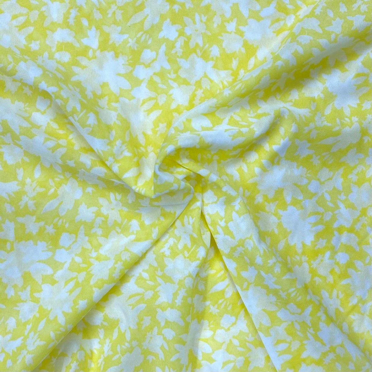 Pound A Metre 3 Metres Luxurious Printed Lightweight Jersey 55" Wide (Yellow Floral)