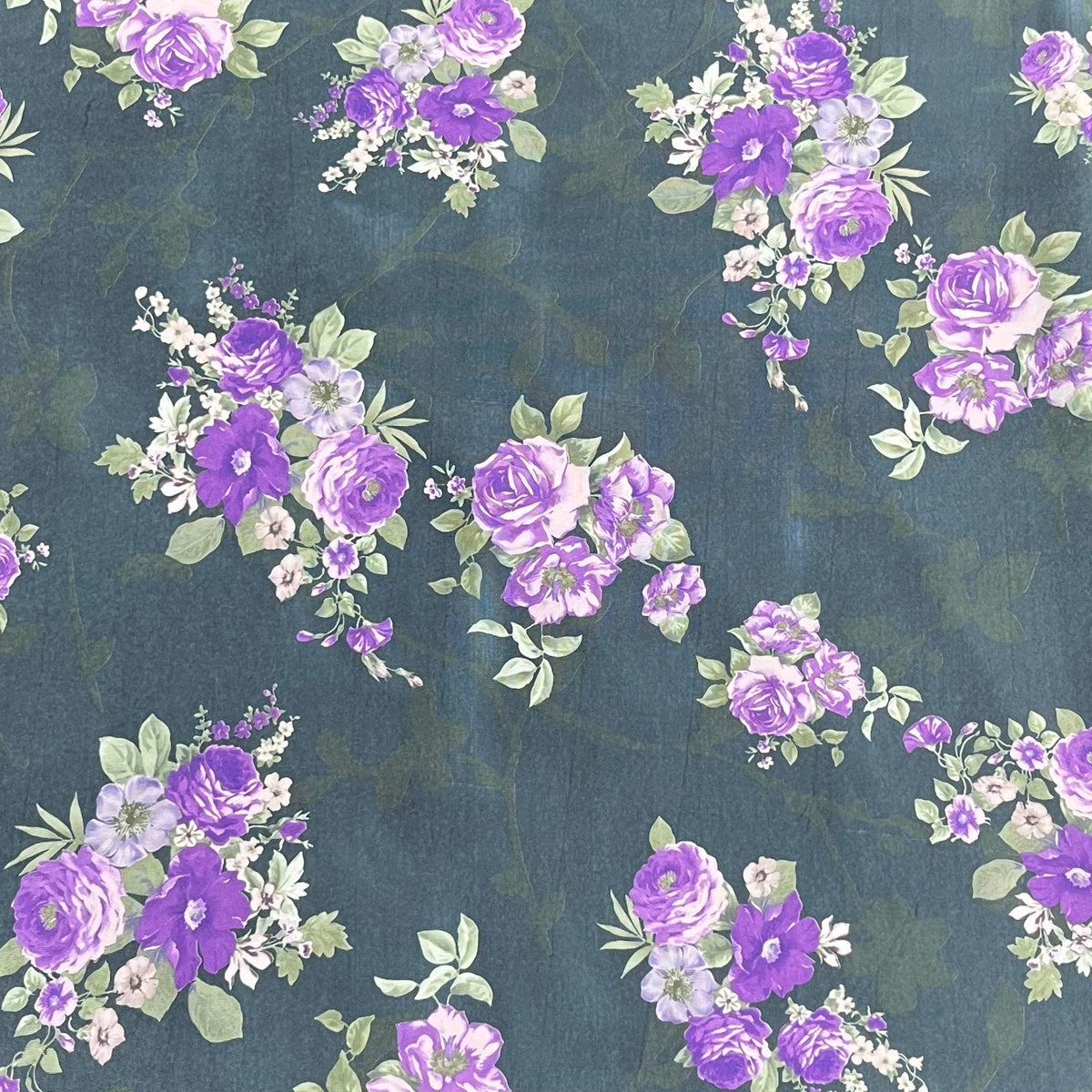 Pound A Metre 3 Metres Luxurious Printed Lycra Jersey 55" Wide (Garden)
