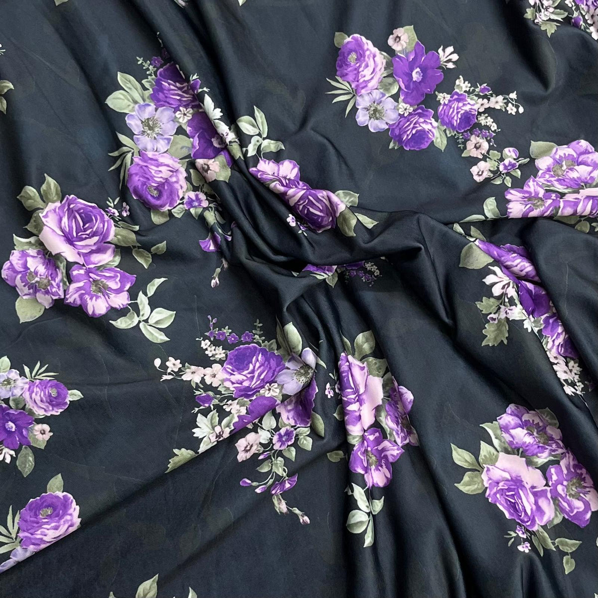 Pound A Metre 3 Metres Luxurious Printed Lycra Jersey 55" Wide (Garden)