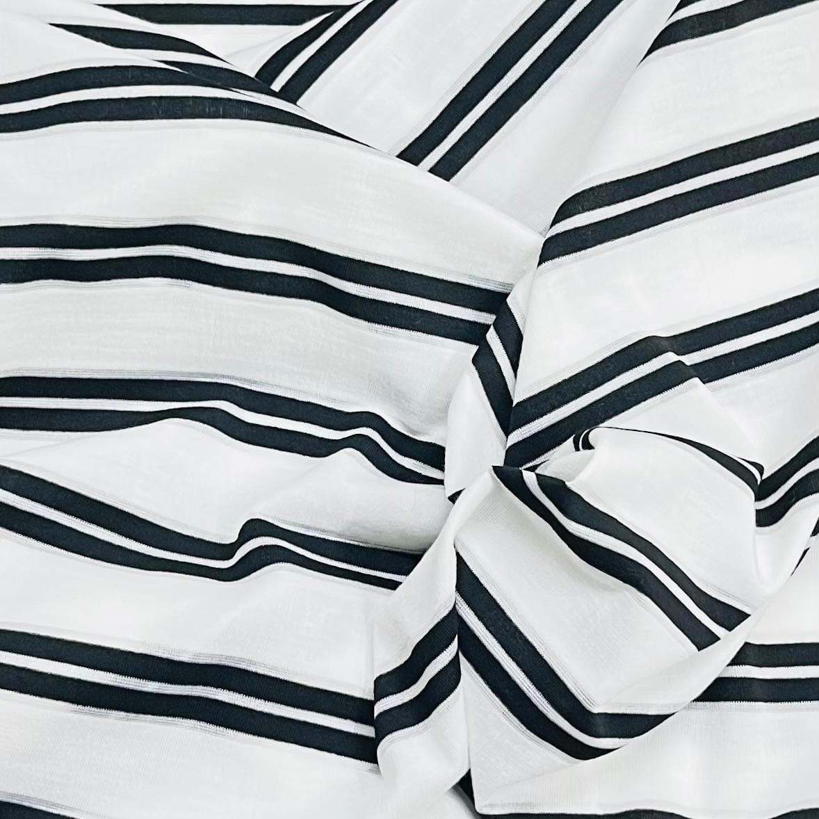 Pound A Metre 3 Metres Luxurious Printed Ribbed Jersey 55” Wide - (Black & White)