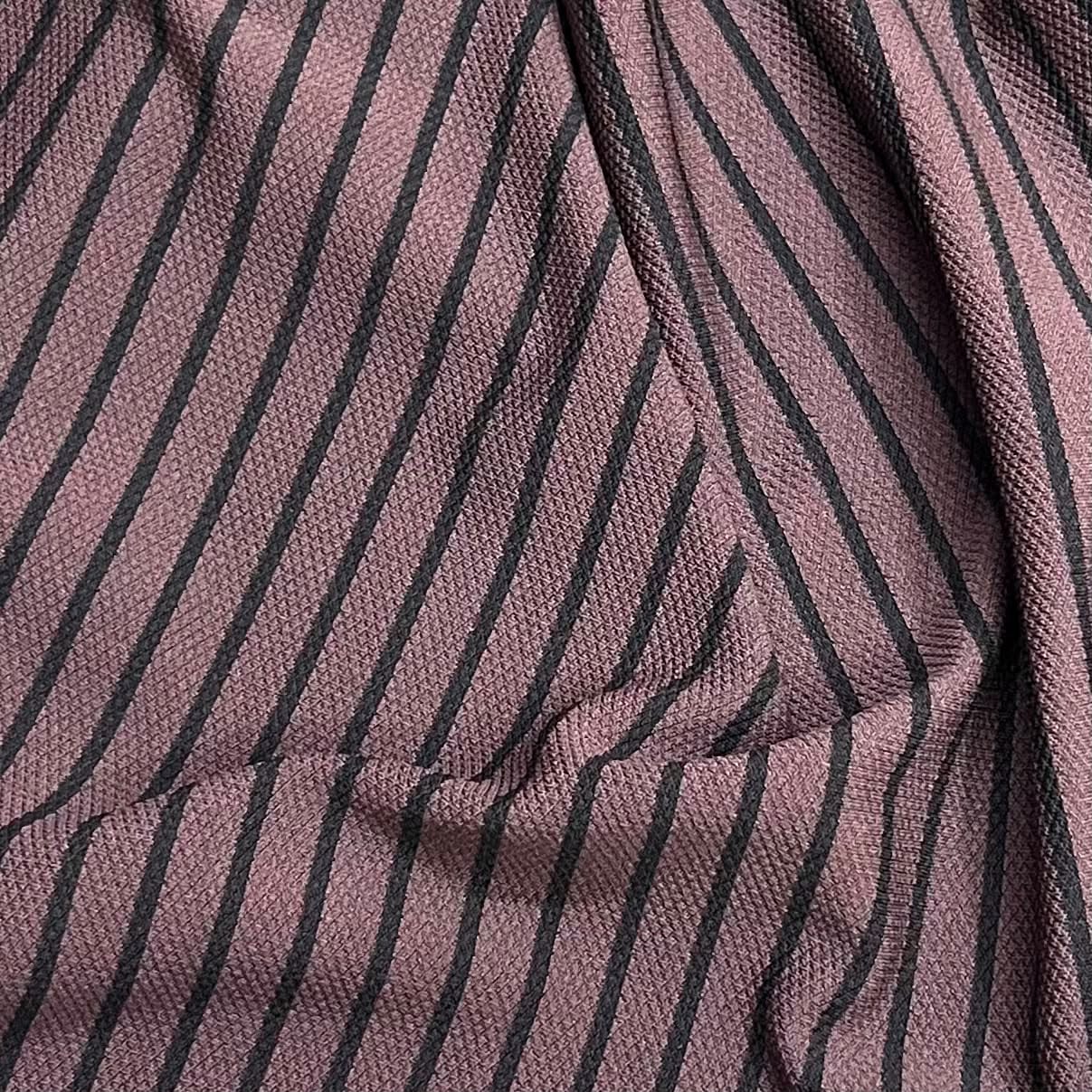 Pound A Metre 3 Metres Luxurious Printed Ribbed Jersey 55” Wide - (Brown & Black)