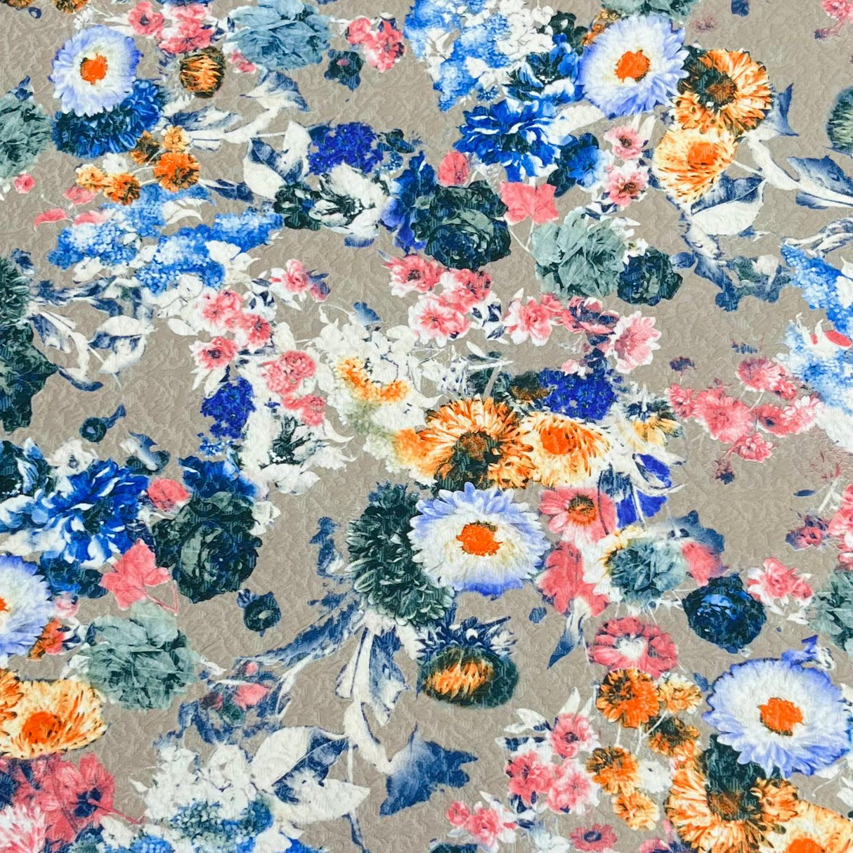 Pound A Metre 3 Metres Luxurious Printed Seersucker Jersey 55” Wide - (Floral)