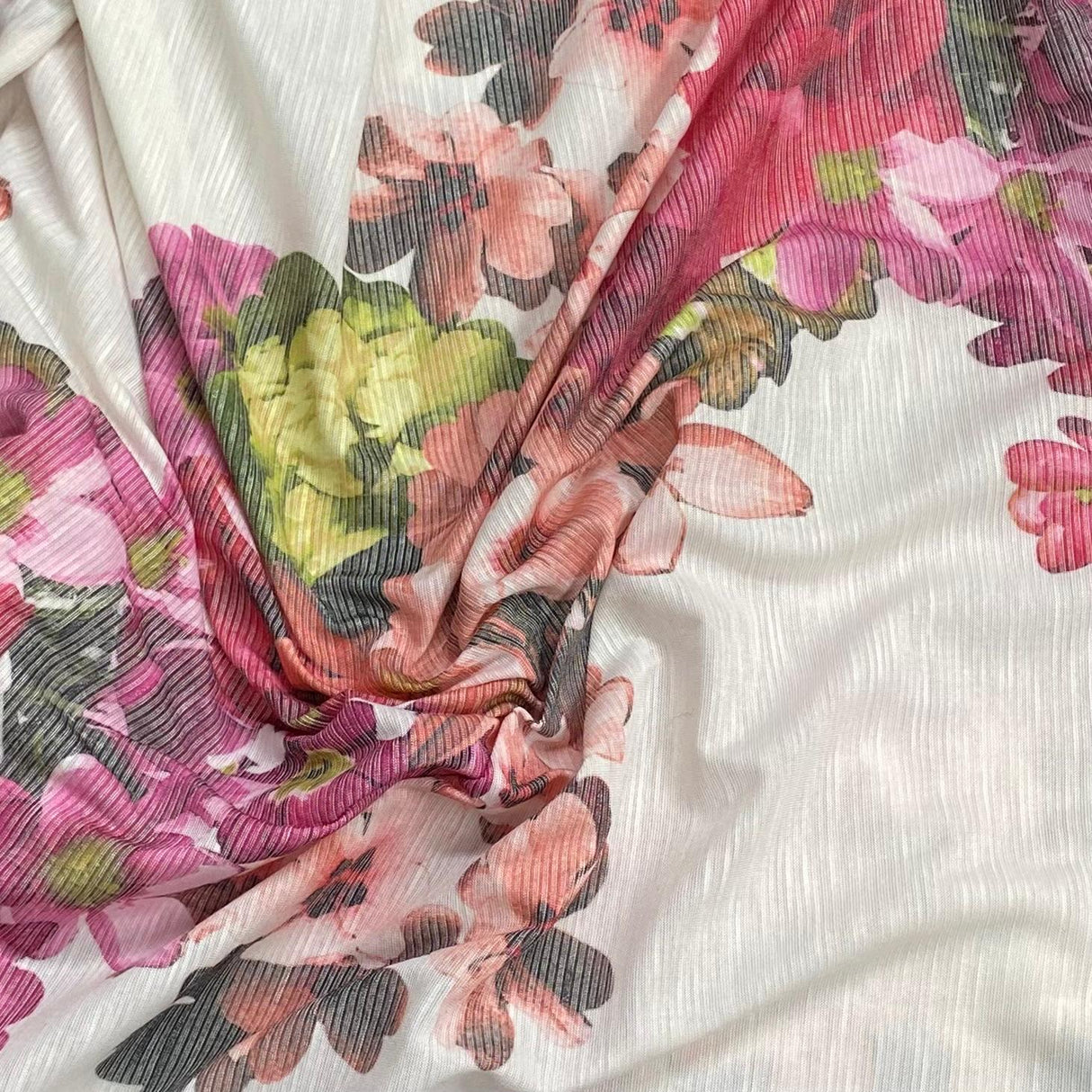 Pound A Metre 3 Metres Luxurious Ribbed Jersey 55” Wide - (Garden)