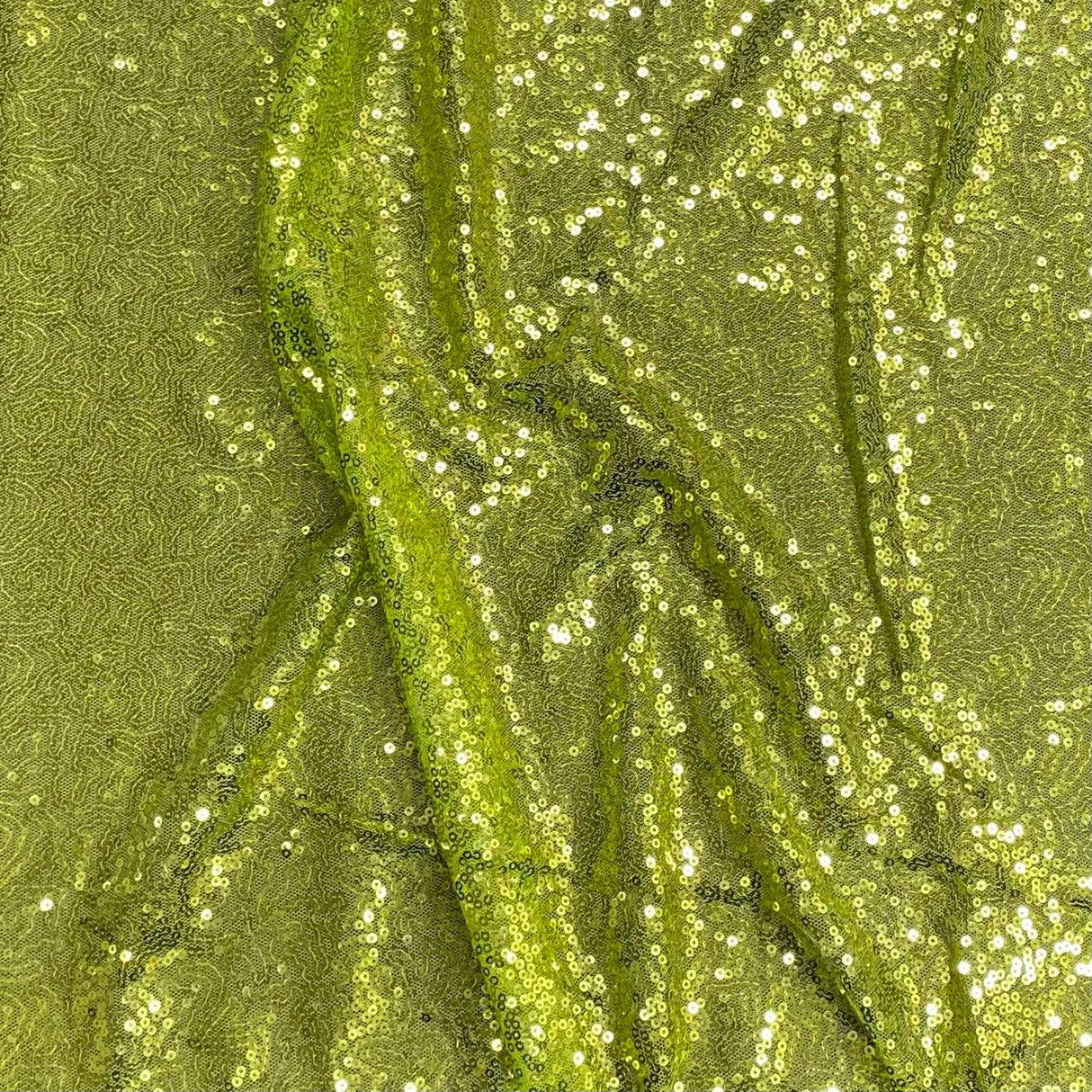 Pound A Metre 3 Metres 3 Metres - Luxurious Sequins On Net - 55" Wide - (Light Green)