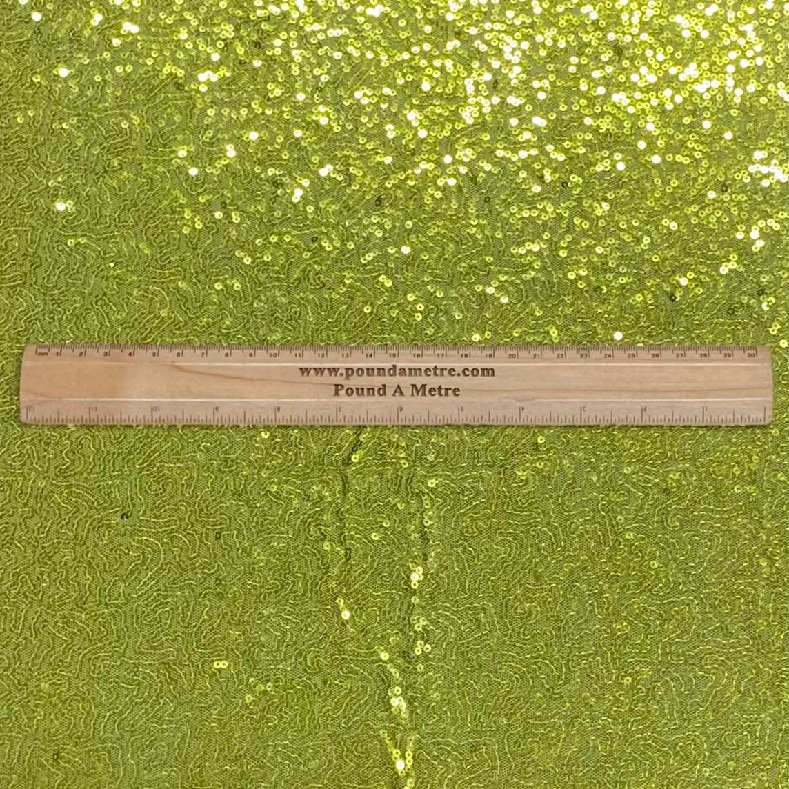 Pound A Metre 3 Metres 3 Metres - Luxurious Sequins On Net - 55" Wide - (Light Green)