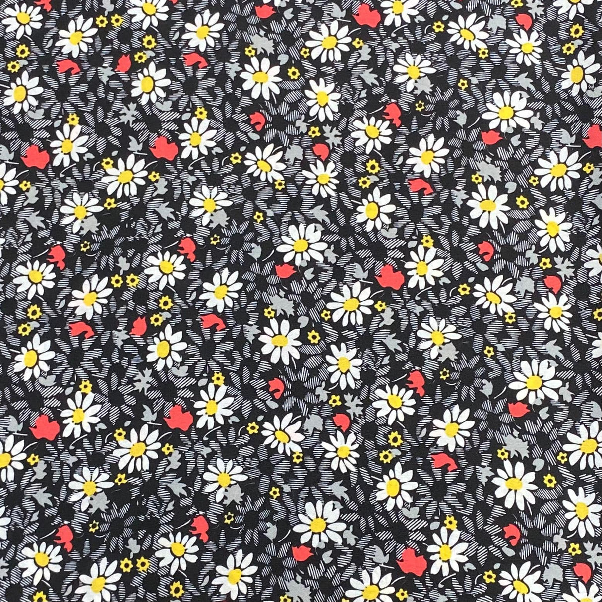 Pound A Metre 3 Metre 3 Metres Luxurious Solara Crepe 55" Wide (Black Floral)