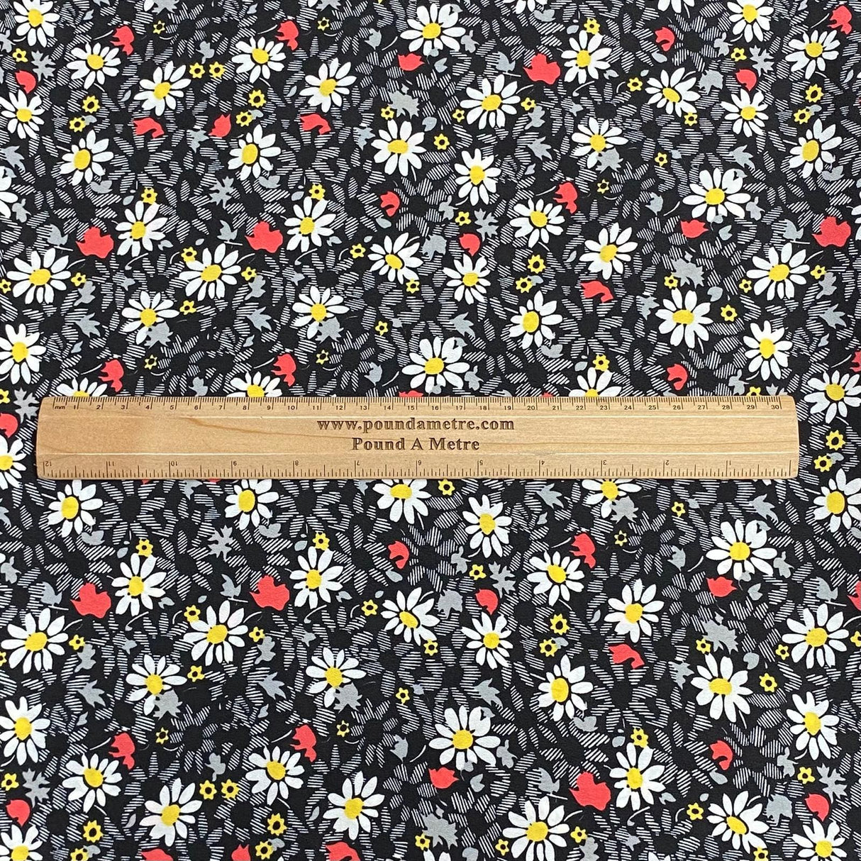 Pound A Metre 3 Metre 3 Metres Luxurious Solara Crepe 55" Wide (Black Floral)