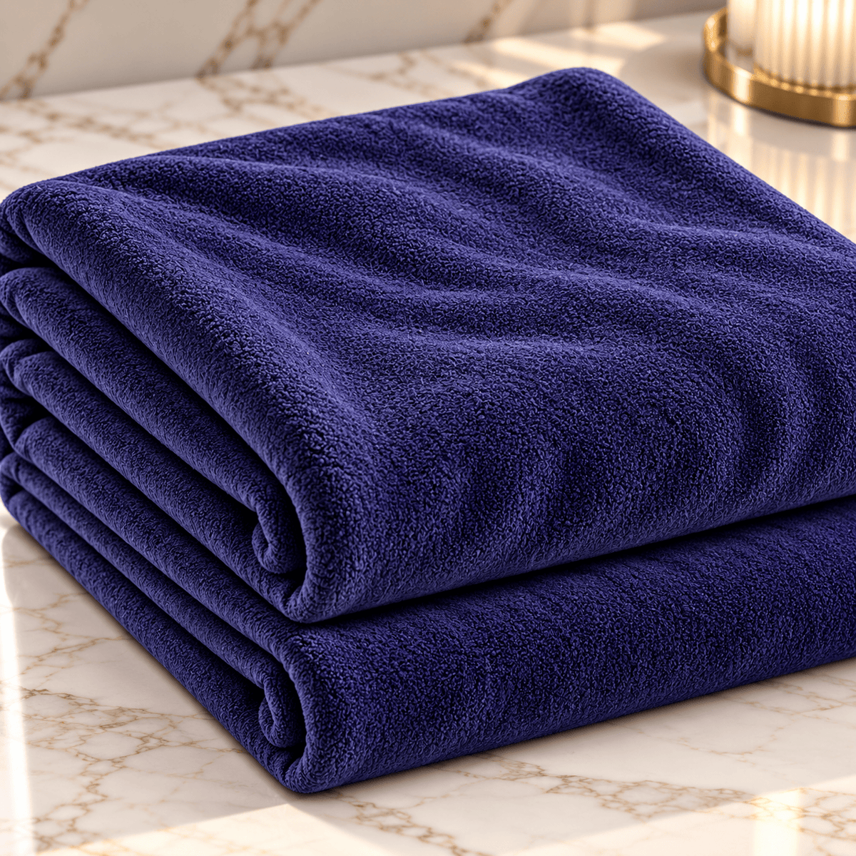 Pound A Metre 3 Metres Luxurious Terry Velour Fabric – 55" Wide (Navy)
