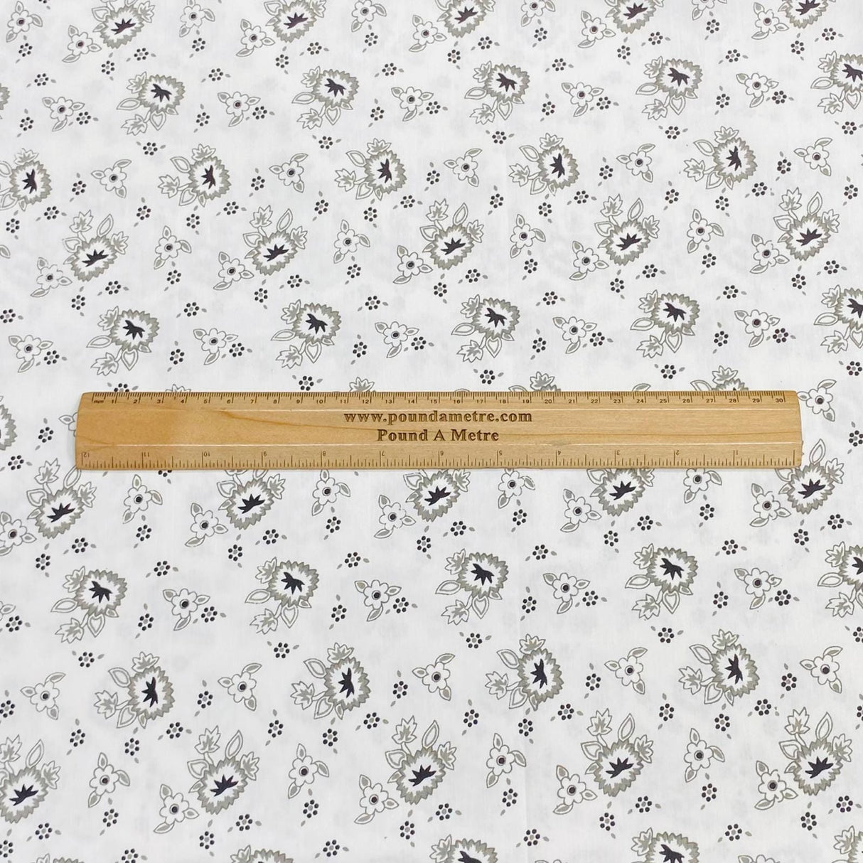 Pound A Metre 3 Metres 3 Metres Luxury 100% Cotton - 36" Wide - (Black & Grey Floral)