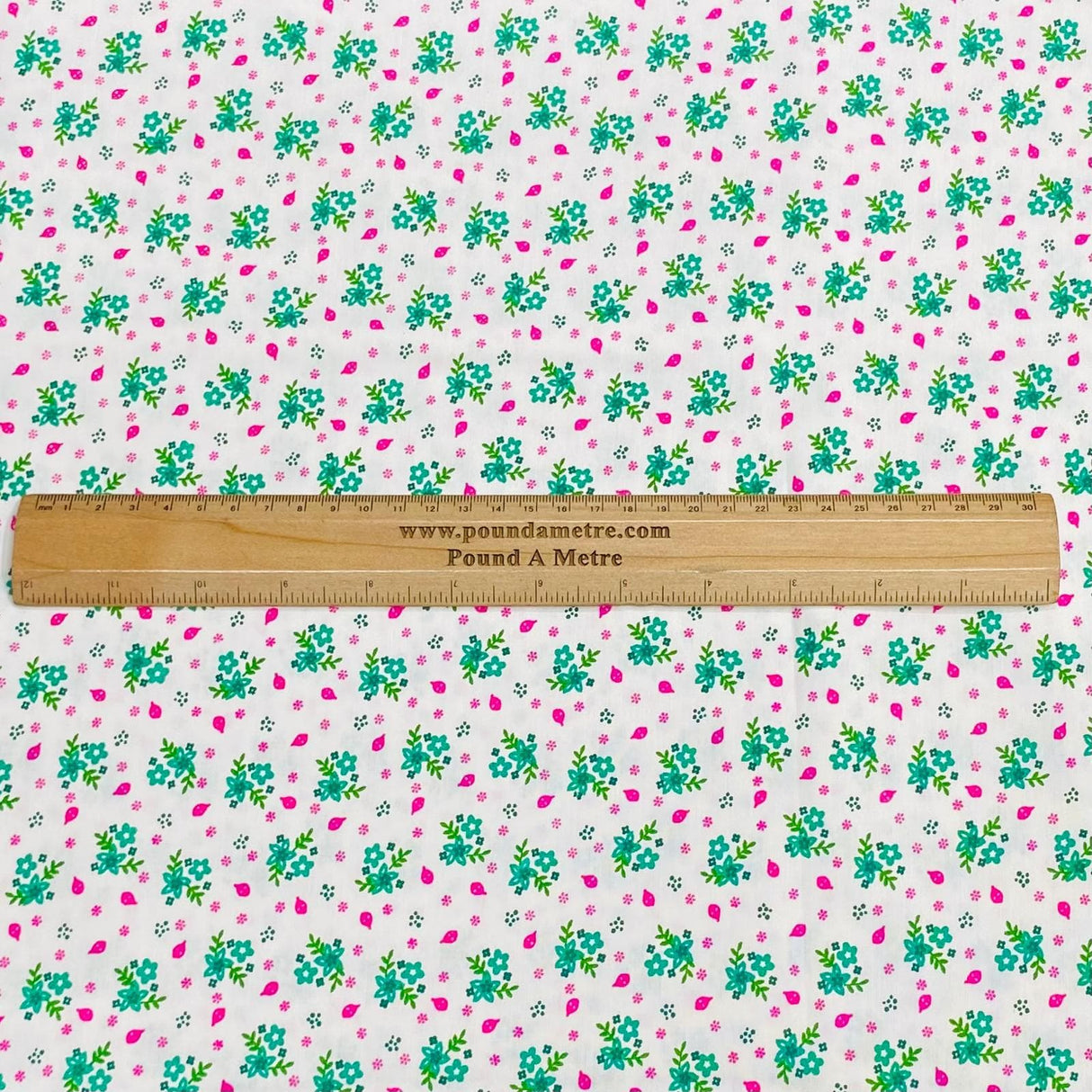 Pound A Metre 3 Metres 3 Metres Luxury 100% Cotton - 36" Wide - (Green Floral)