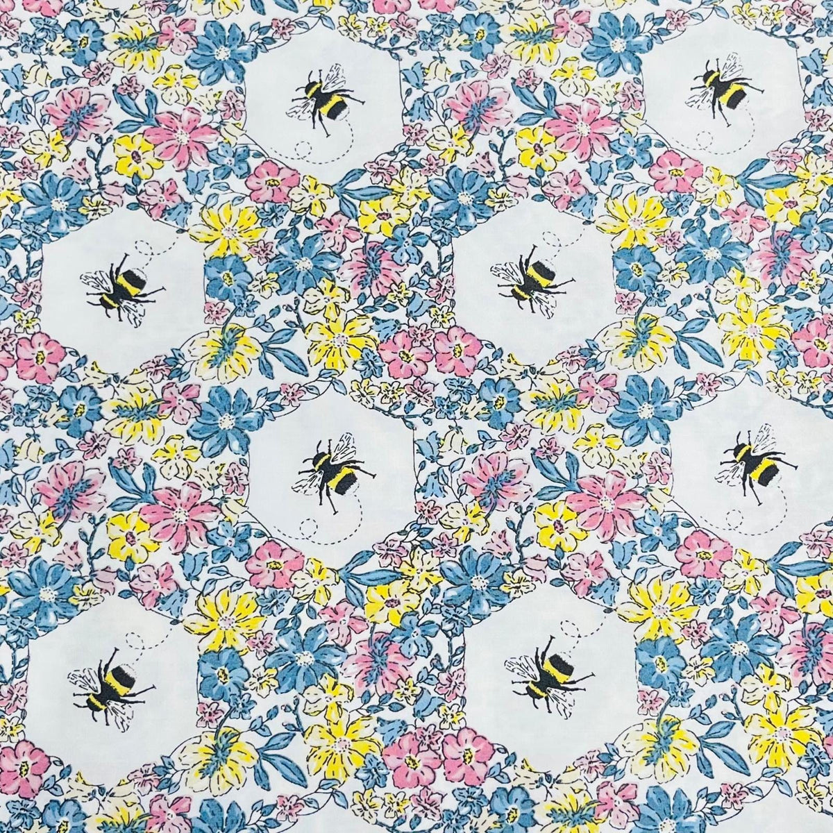 Pound A Metre 3 Metres Luxury Cotton Poplin Fabric – 60'' Wide (Bee)