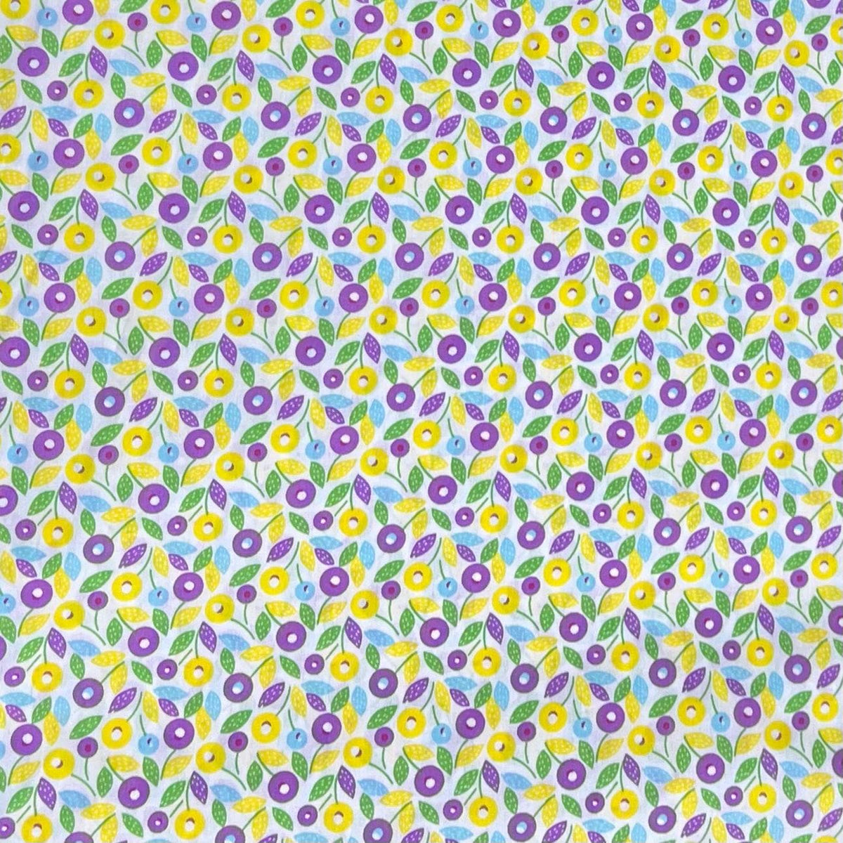 Pound A Metre 3 Metres Luxury Cotton Poplin Fabric – 60'' Wide (Yellow & Purple)