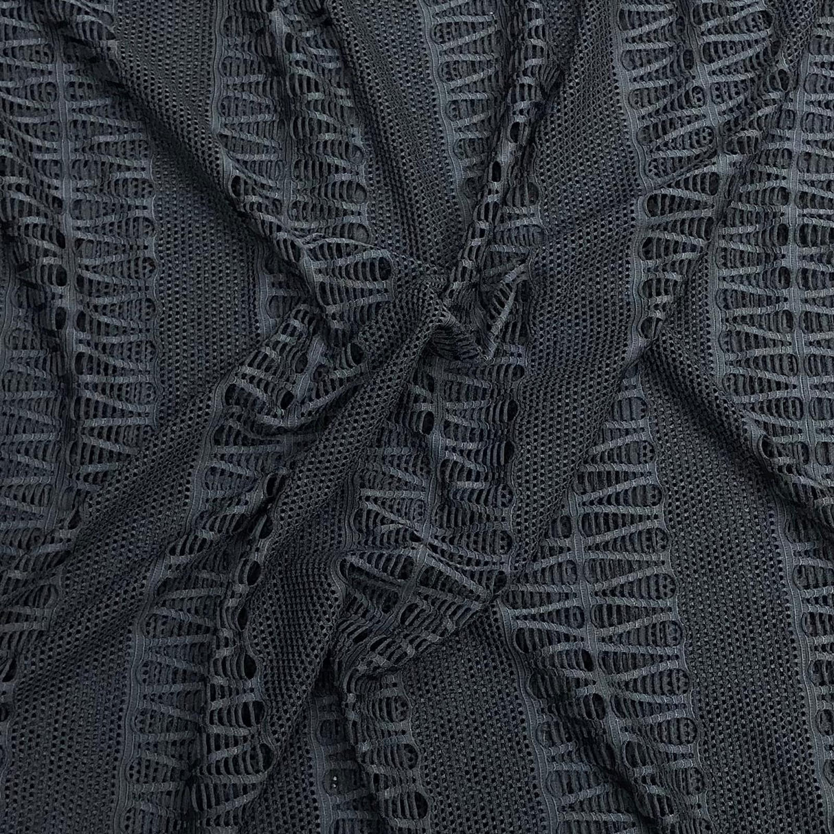 Pound A Metre 3 Metres Luxury Cutwork Jersey 60' wide (Black)