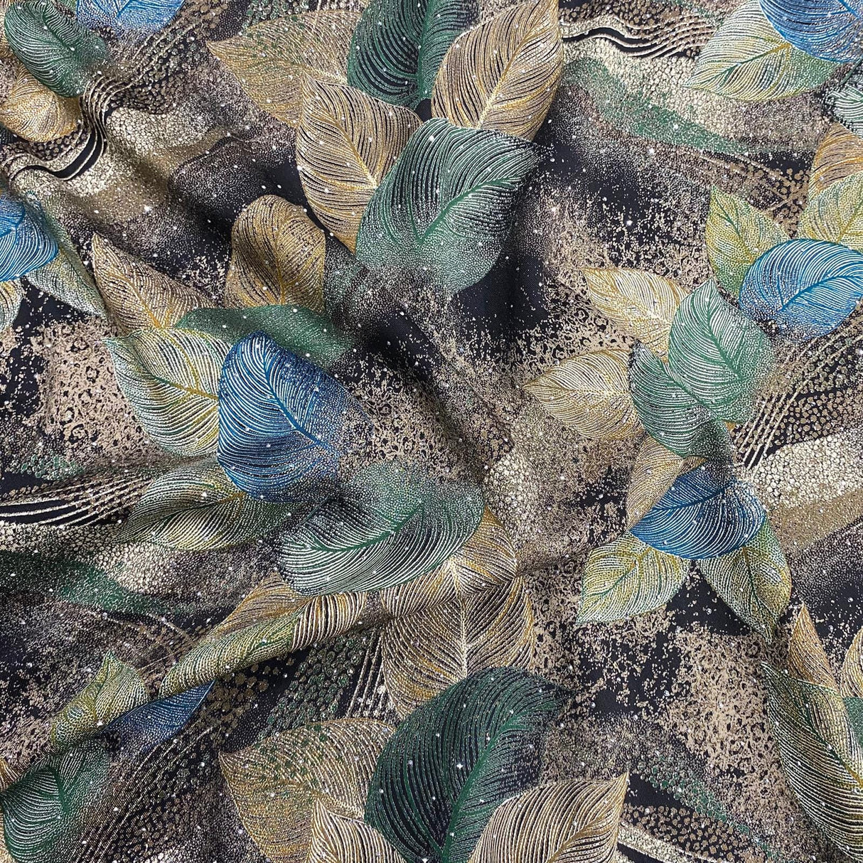 Pound A Metre 3 Metres Luxury Diamante Printed Winter Viscose- 55'' - (Autumn)