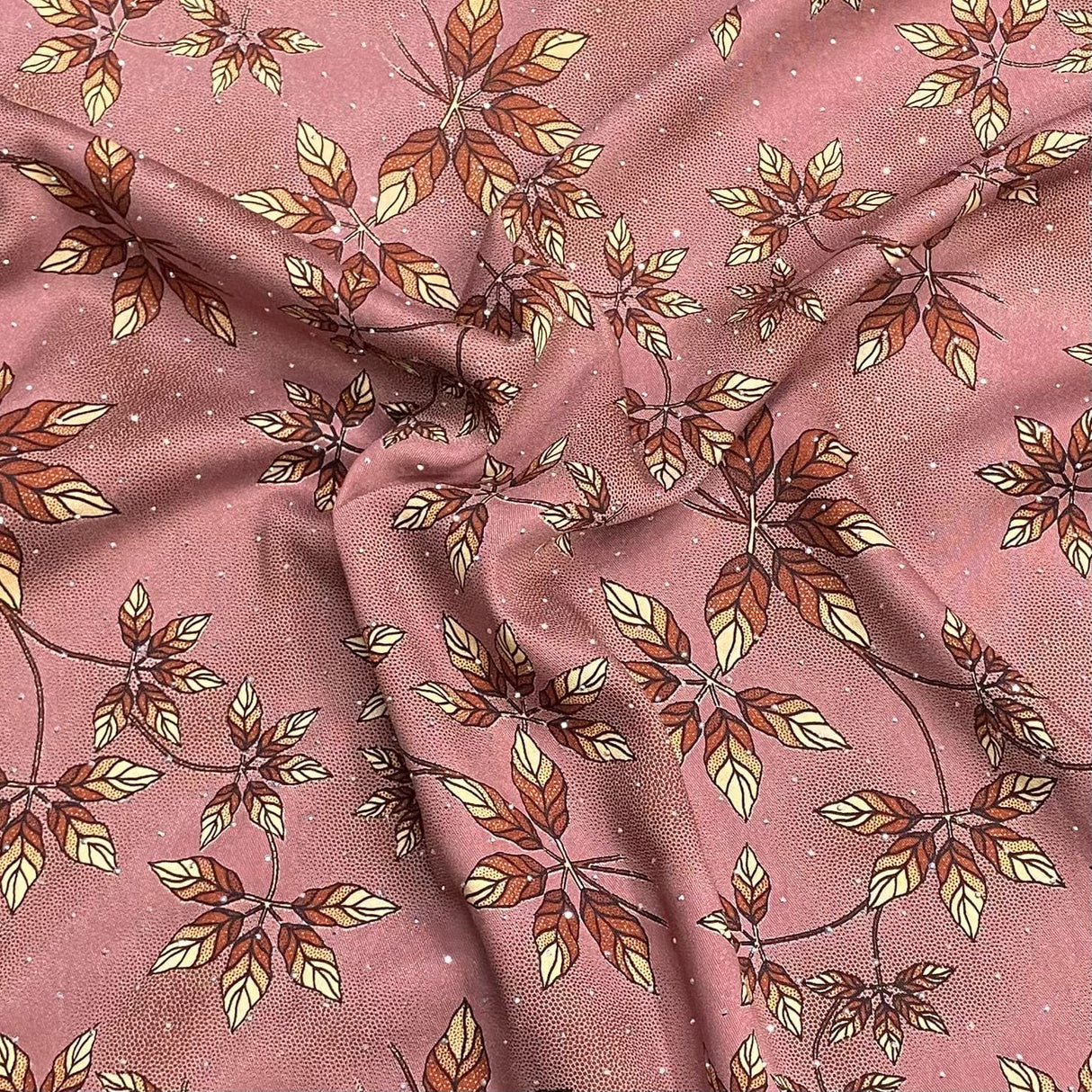 Pound A Metre 3 Metres Luxury Diamante Printed Winter Viscose- 55'' - (Blushleaf)