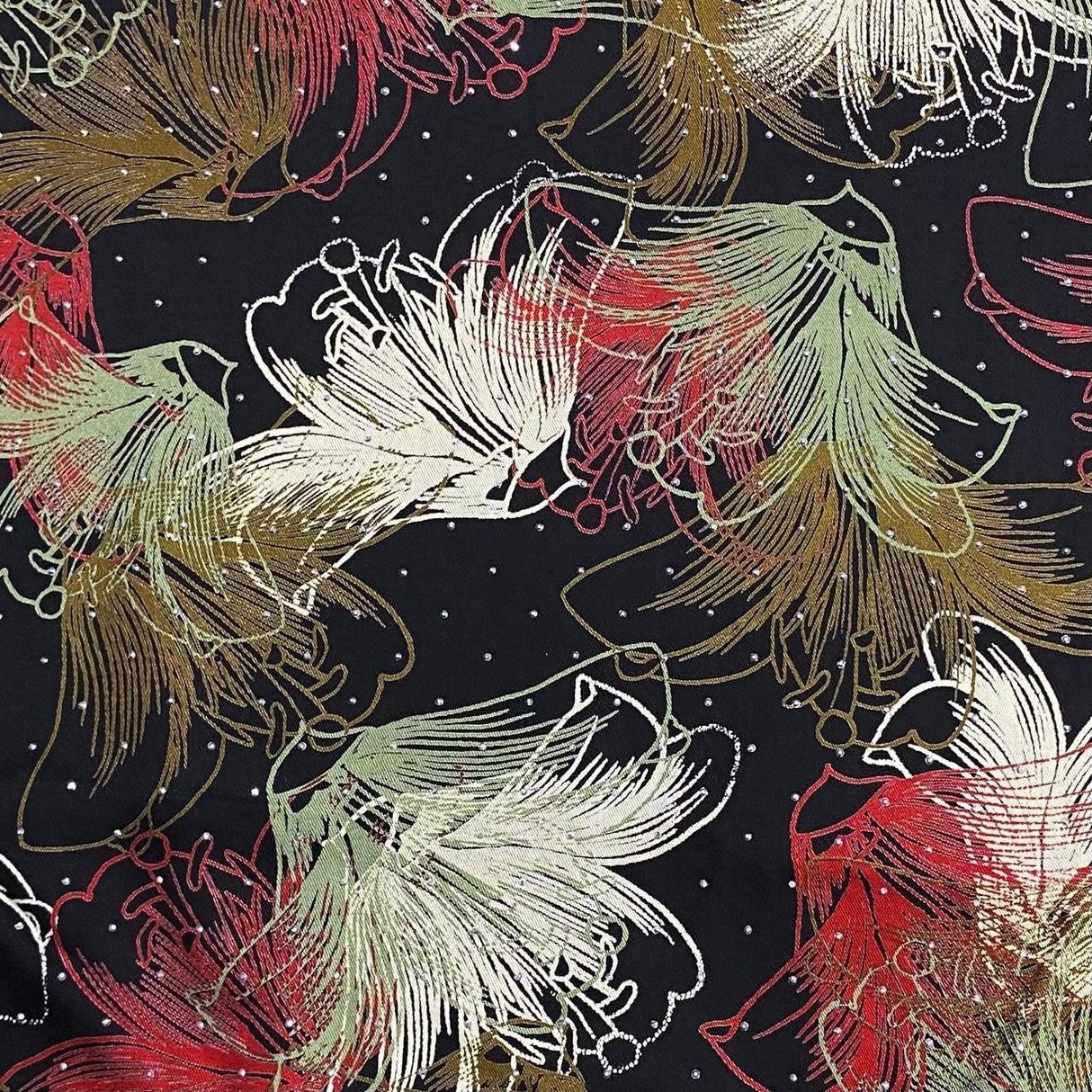 Pound A Metre 3 Metres Luxury Diamante Printed Winter Viscose- 55'' - (Coal)