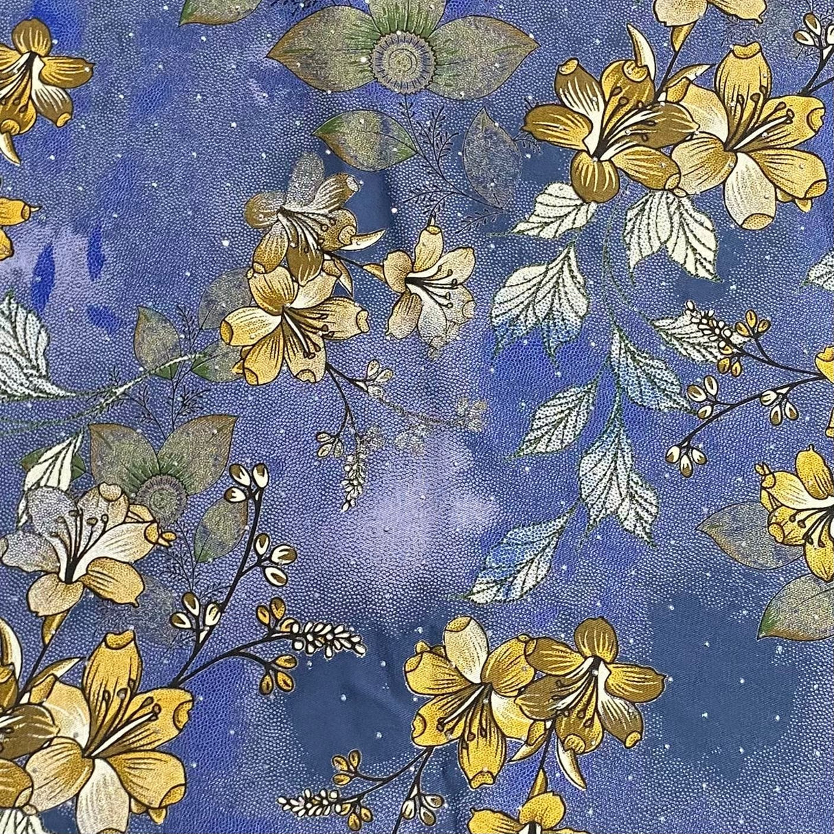 Pound A Metre 3 Metres Luxury Diamante Printed Winter Viscose- 55'' - (Jeans)