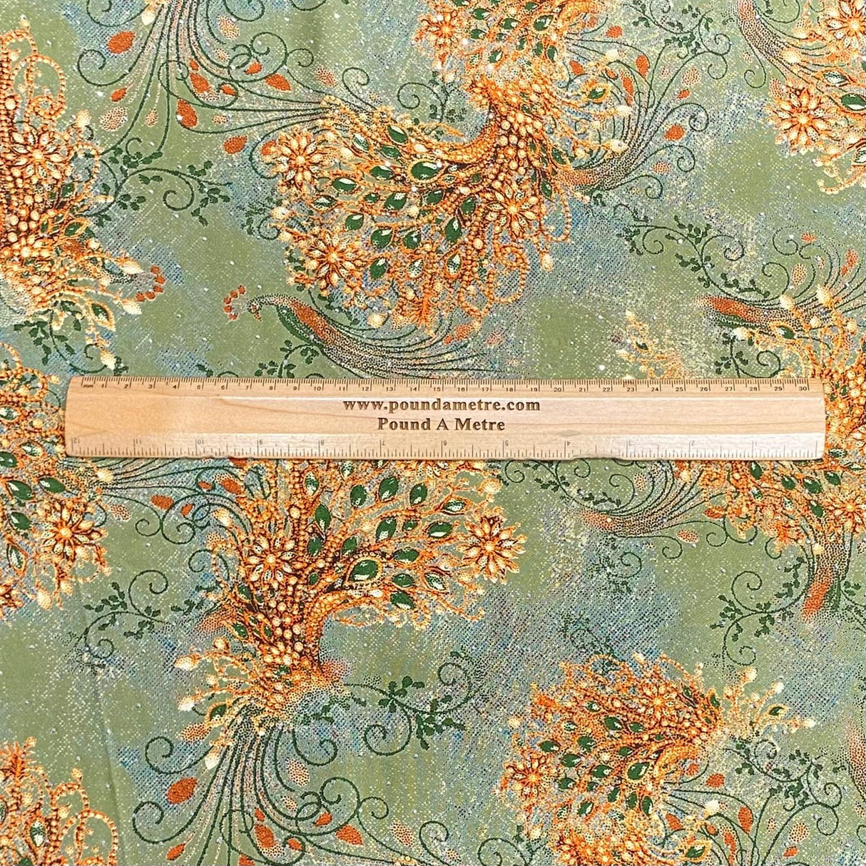 Pound A Metre 3 Metres Luxury Diamante Printed Winter Viscose- 55'' - (Nature)