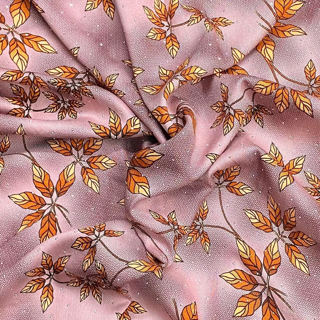 Pound A Metre 3 Metres Luxury Diamante Printed Winter Viscose- 55'' - (Pastel Vine)