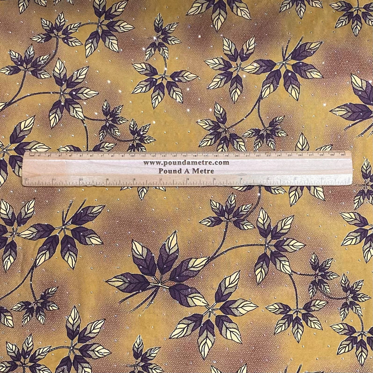 Pound A Metre 3 Metres Luxury Diamante Printed Winter Viscose- 55'' - (Plum)