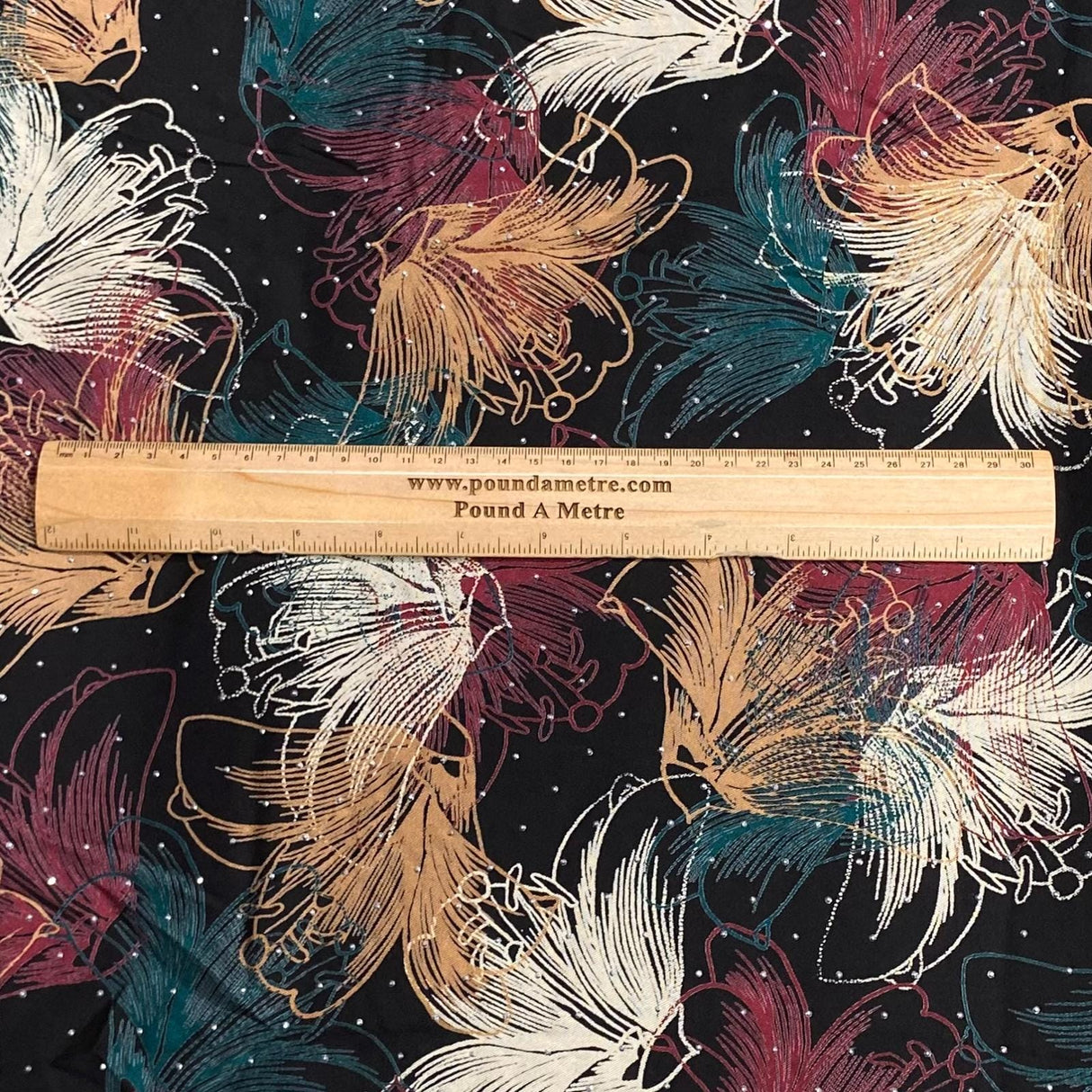 Pound A Metre 3 Metres Luxury Diamante Printed Winter Viscose- 55'' - (Puma)