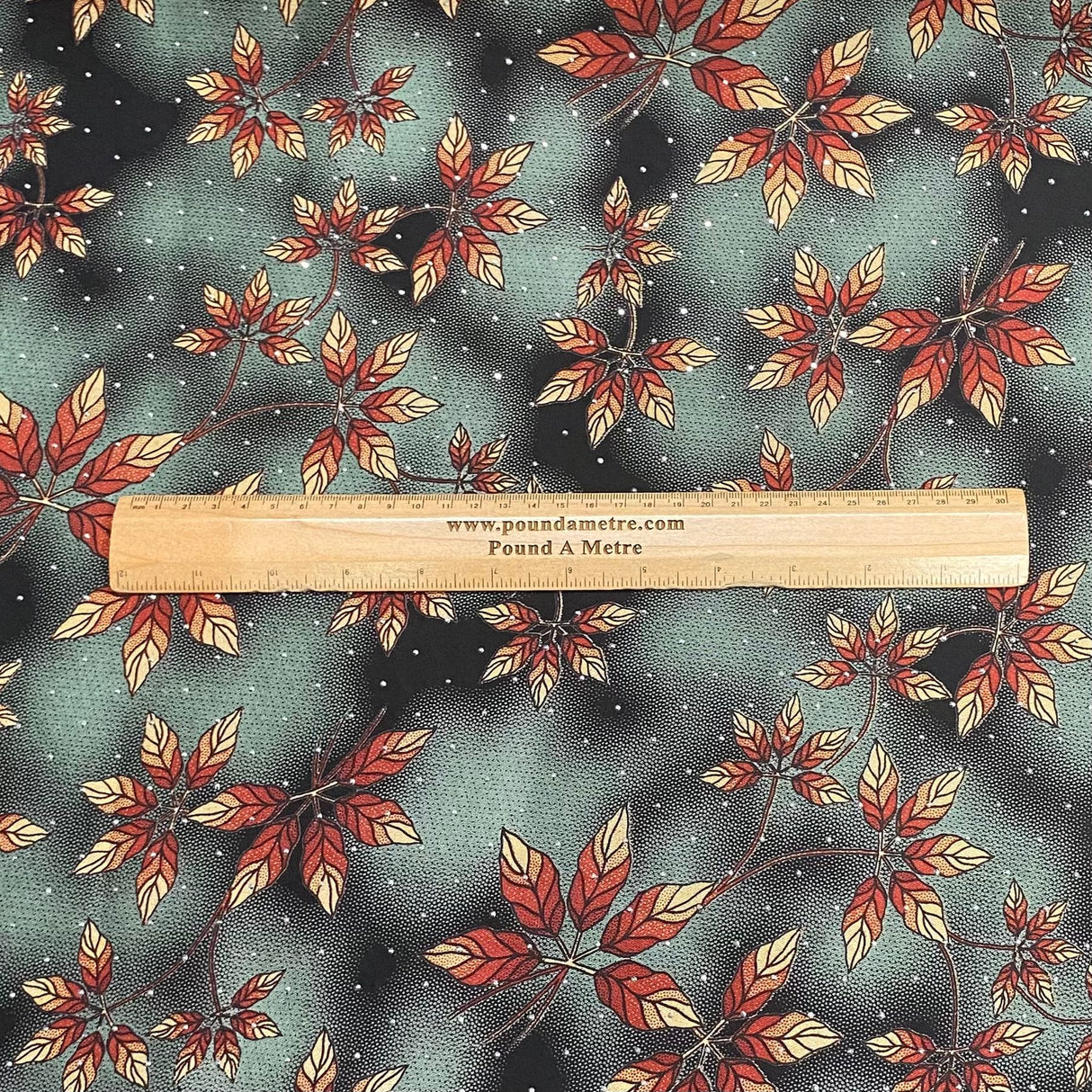 Pound A Metre 3 Metres Luxury Diamante Printed Winter Viscose- 55'' - (Teal Vine)