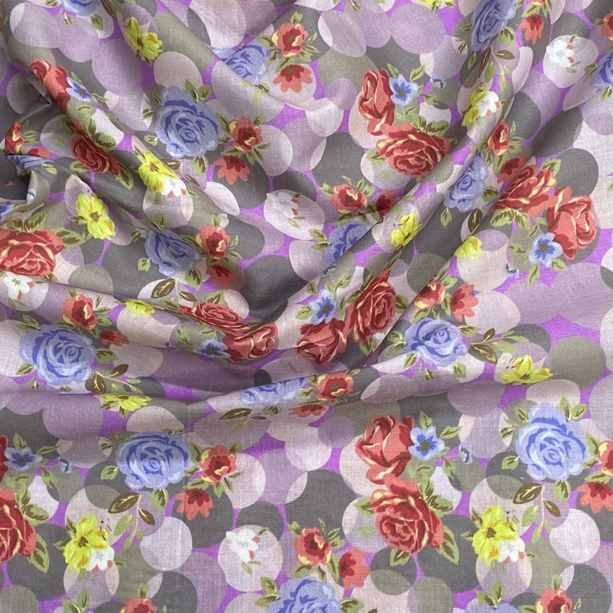 Pound A Metre 3 Metres 3 Metres, Luxury Dressmaking 100% Digital Printed Cotton Lawn- 55" (Eden)