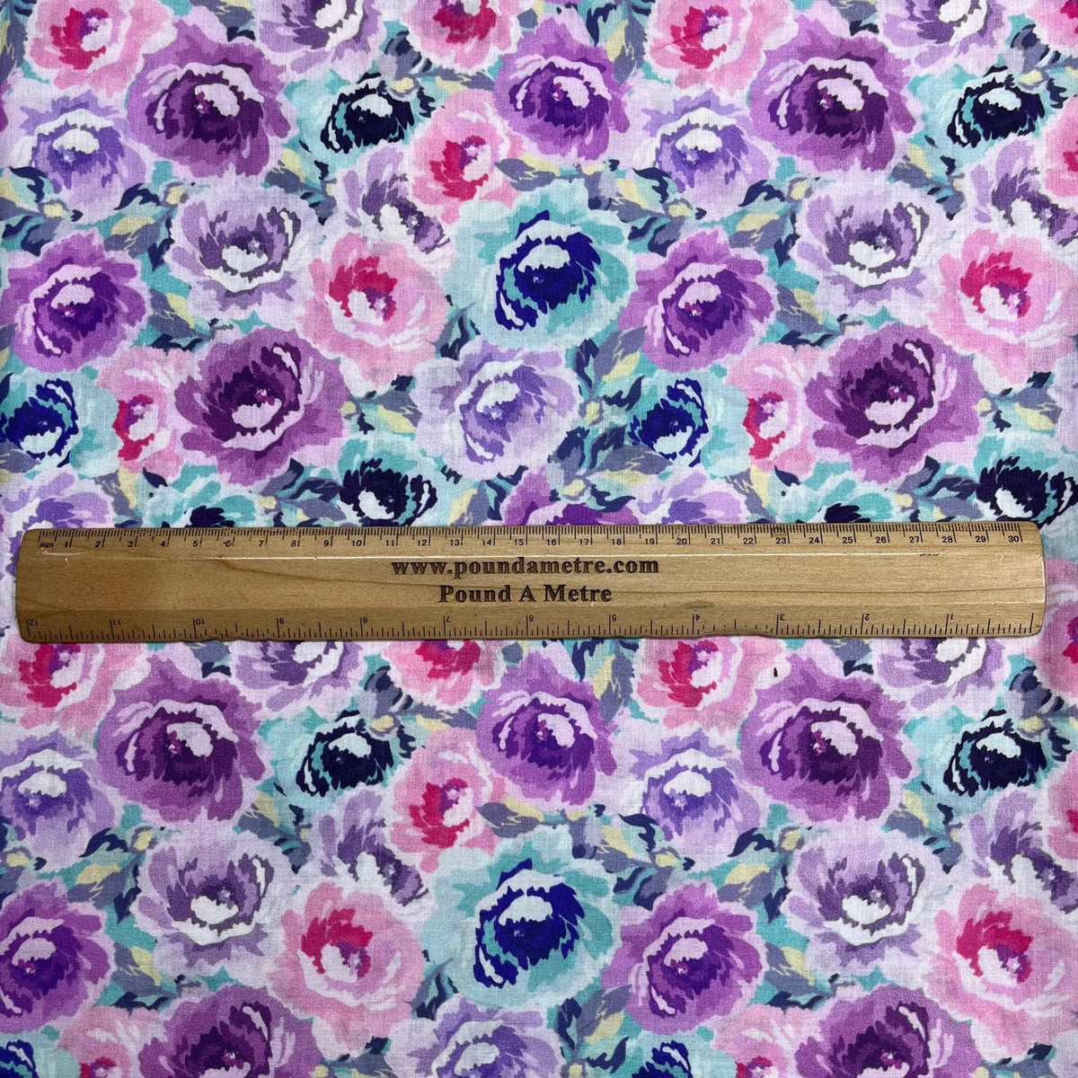 Pound A Metre 3 Metres Luxury Dressmaking 100% Digital Printed Cotton Lawn- 55" (Garden)