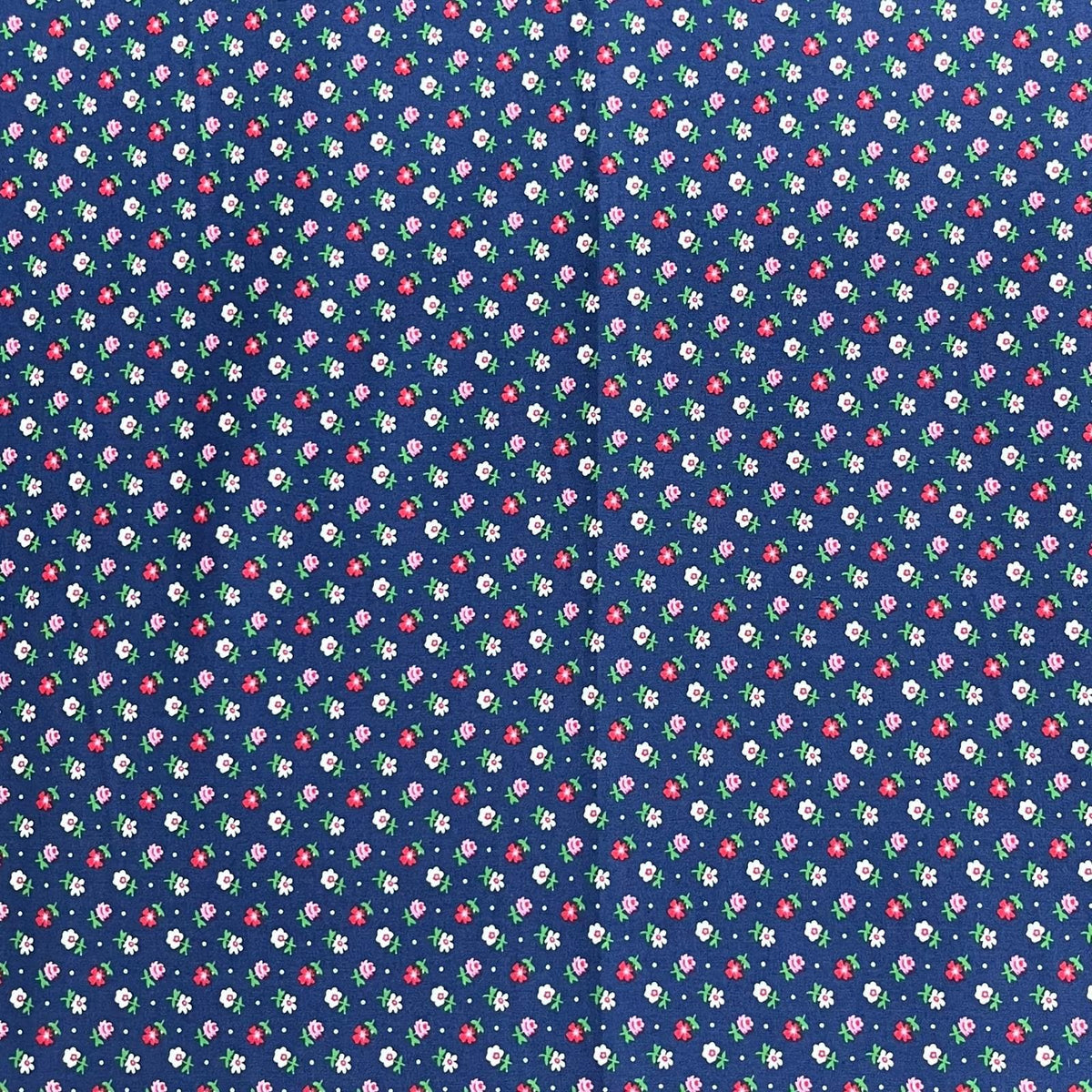 Pound A Metre 3 Metres Luxury Dressmaking 100% Digital Printed Cotton Lawn- 55" (Navy Floral)