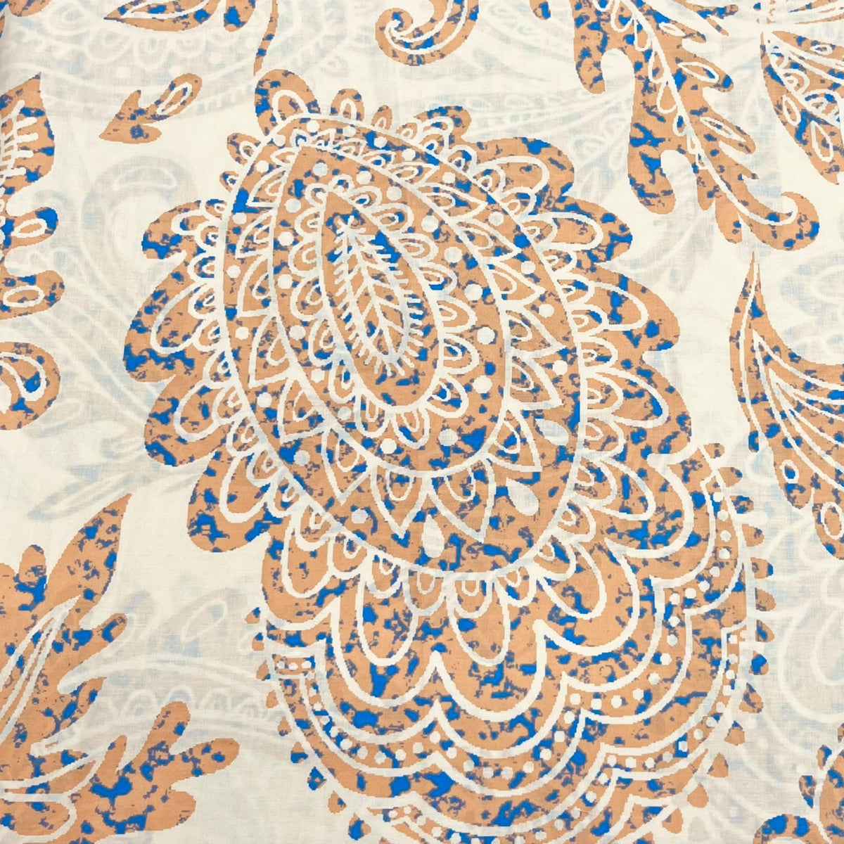 Pound A Metre 3 Metres Luxury Dressmaking 100% Digital Printed Cotton Lawn- 55" (Paisley)