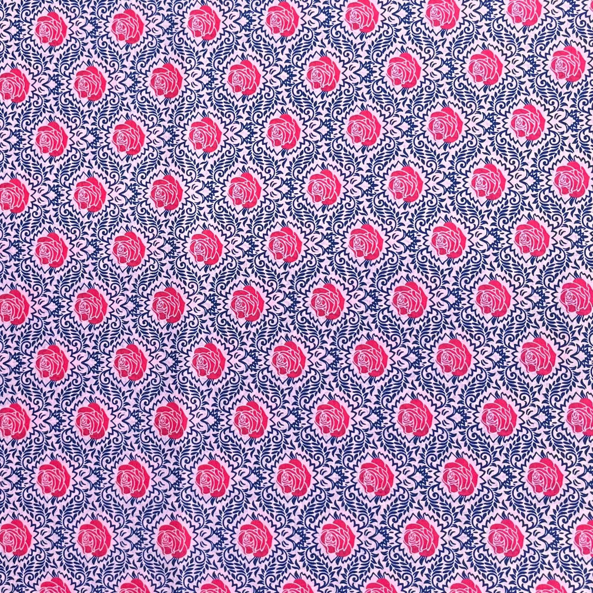Pound A Metre 3 Metres Luxury Dressmaking 100% Digital Printed Cotton Lawn- 55" (Rose)