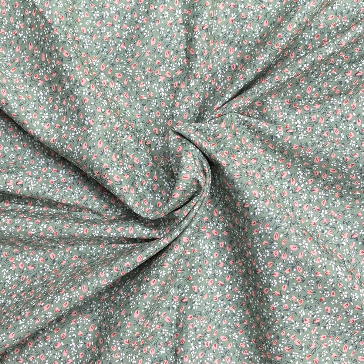 Pound A Metre 3 Metres Luxury Dressmaking 100% Digital Printed Cotton Lawn- 55" (Sage Garden)