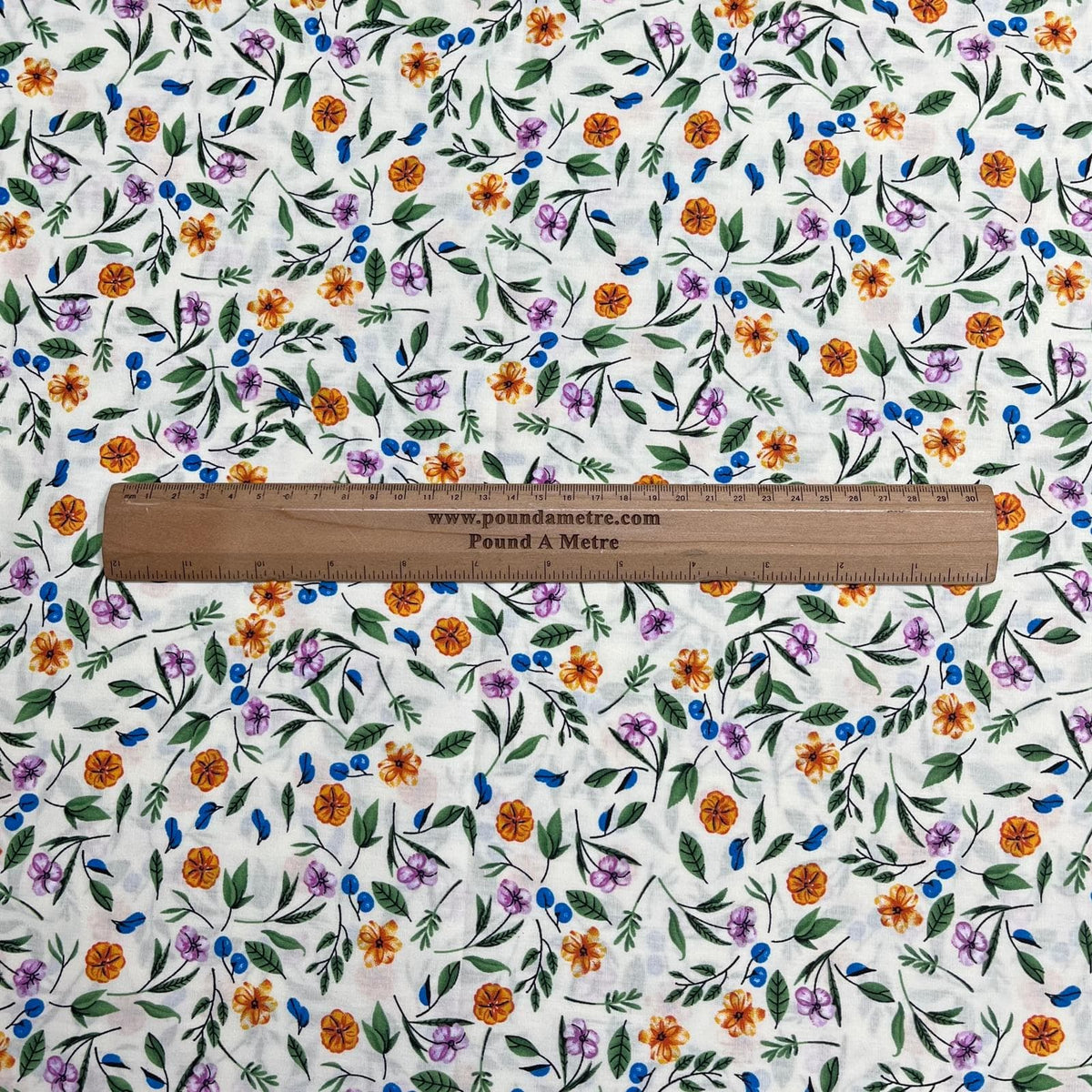 Pound A Metre 3 Metres Luxury Dressmaking 100% Digital Printed Cotton Lawn- 55" (Tulip Garden)