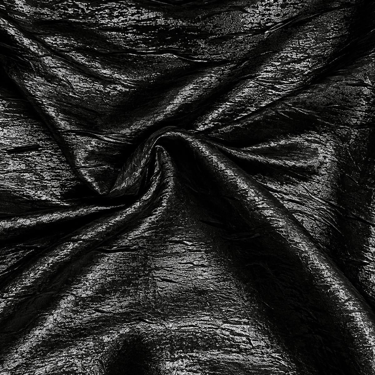 Pound A Metre 3 Metres Luxury Foil Viscose Fabric – 55'' Wide (Black)