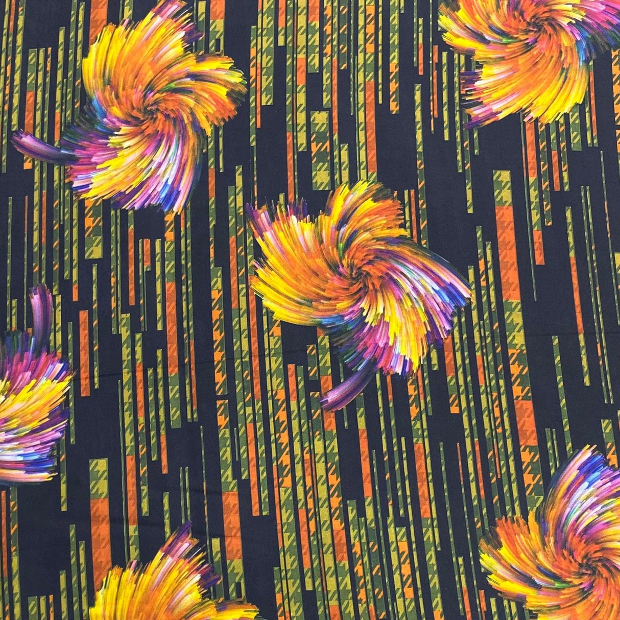 Pound A Metre 3 Metres Luxury Lounge Wear Printed Satin 55” Wide (Orange Floral)