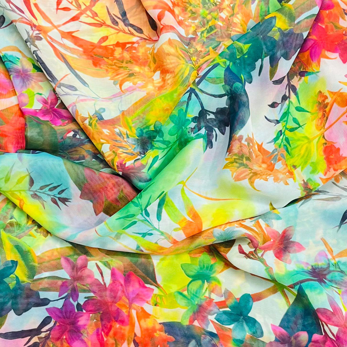 Pound A Metre 3 Metres Luxury Printed Chiffon- 55" Wide- (Forrest)