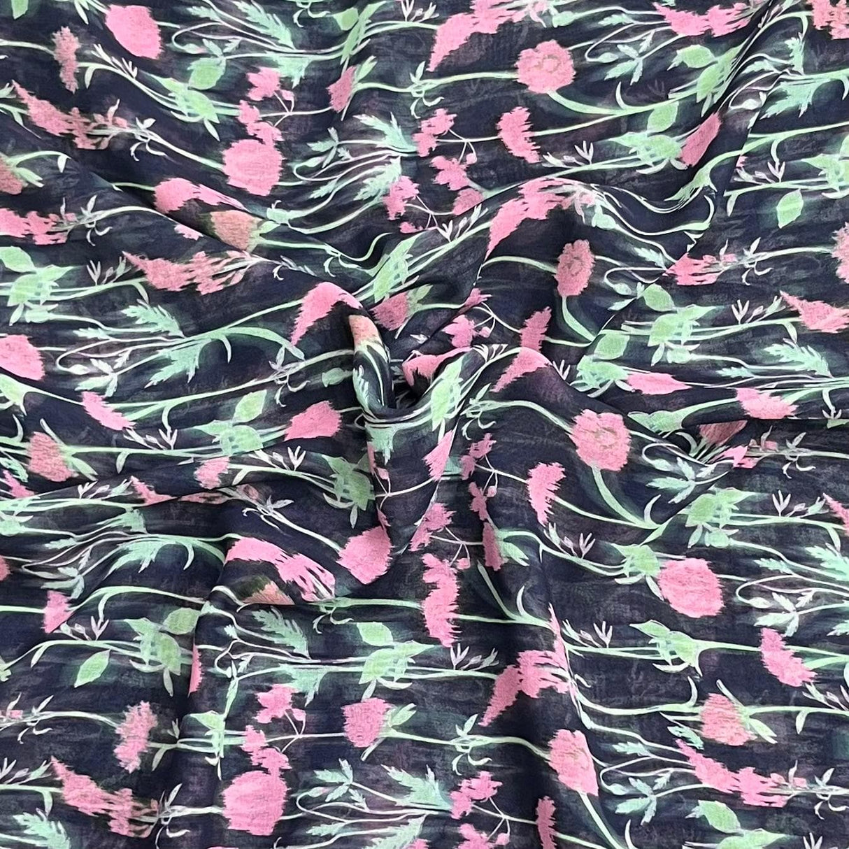 Pound A Metre 3 Metres Luxury Printed Chiffon- 55" Wide- (Garden)