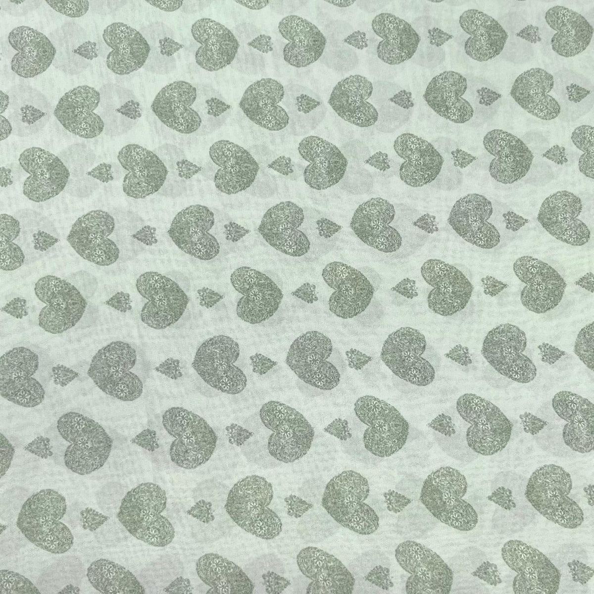 Pound A Metre 3 Metres Luxury Printed Chiffon- 55" Wide- (Heart)