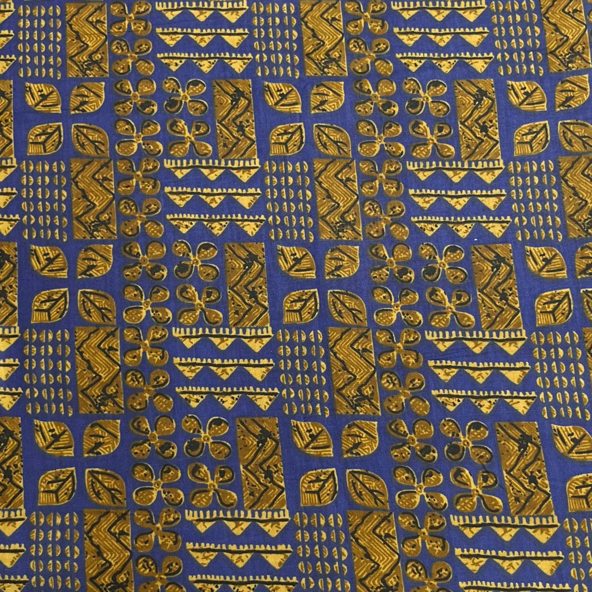 Pound A Metre 3 Metres Luxury Printed Cotton – 36" Wide- (Blue & Gold)