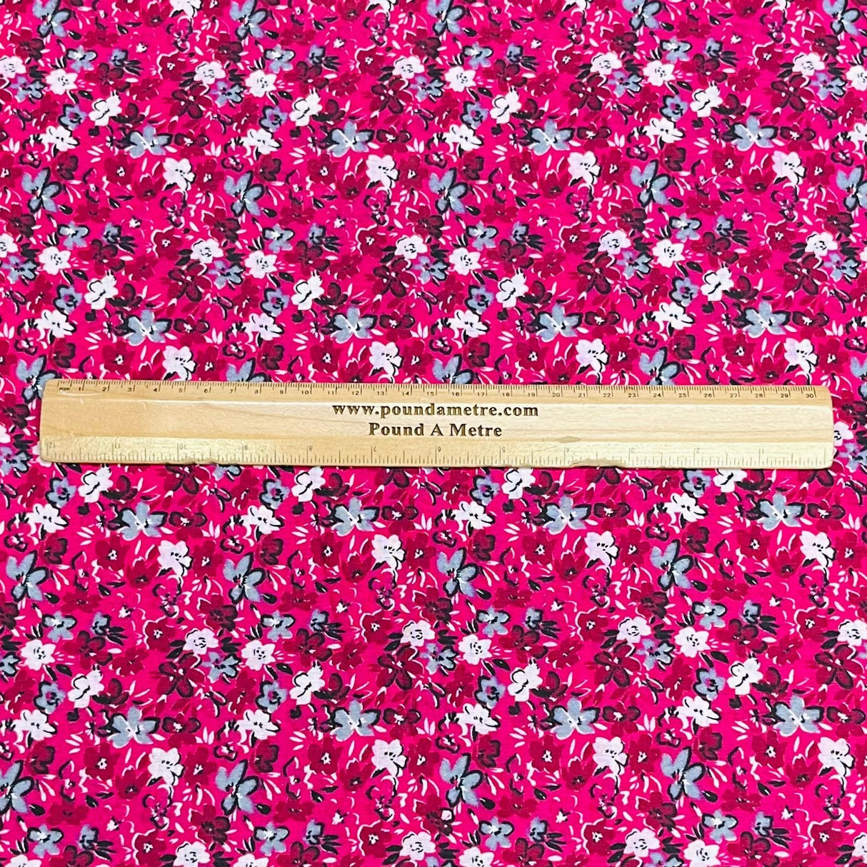 Pound A Metre 3 Metres Luxury Printed Cotton – 36" Wide- (Pink Flowers)
