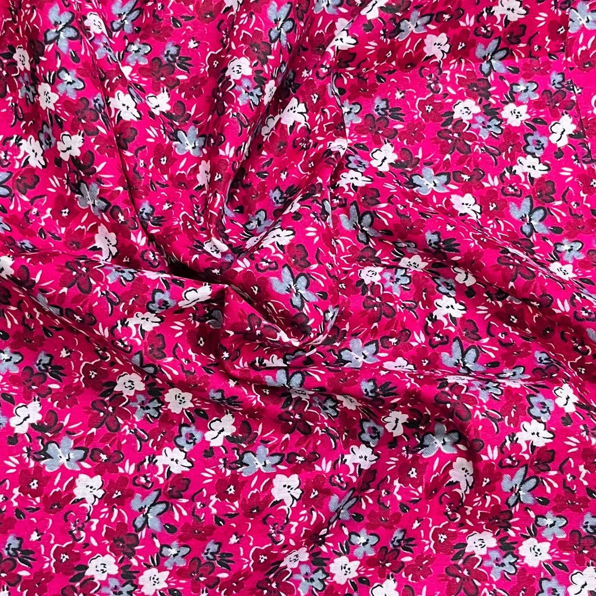 Pound A Metre 3 Metres Luxury Printed Cotton – 36" Wide- (Pink Flowers)