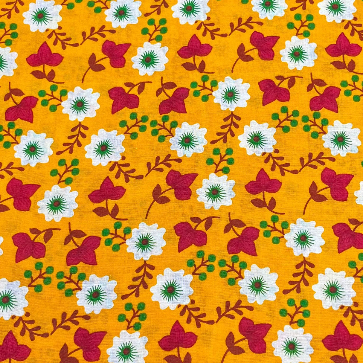 Pound A Metre 3 Metres Luxury Printed Cotton – 36" Wide- (Yellow Flower)