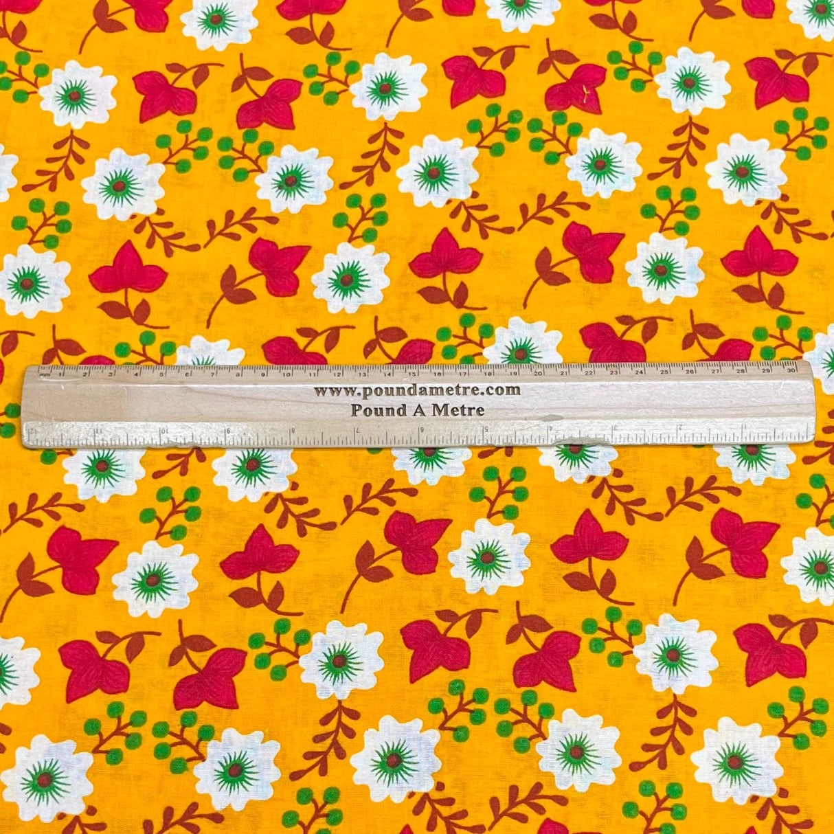 Pound A Metre 3 Metres Luxury Printed Cotton – 36" Wide- (Yellow Flower)