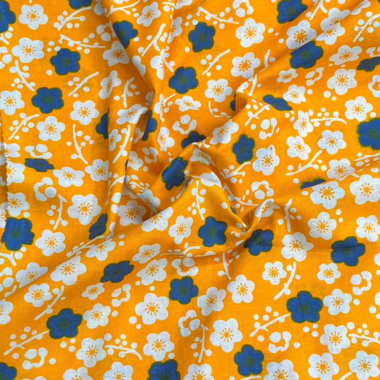Pound A Metre 3 Metres Luxury Printed Cotton – 36" Wide- (Yellow Flower)