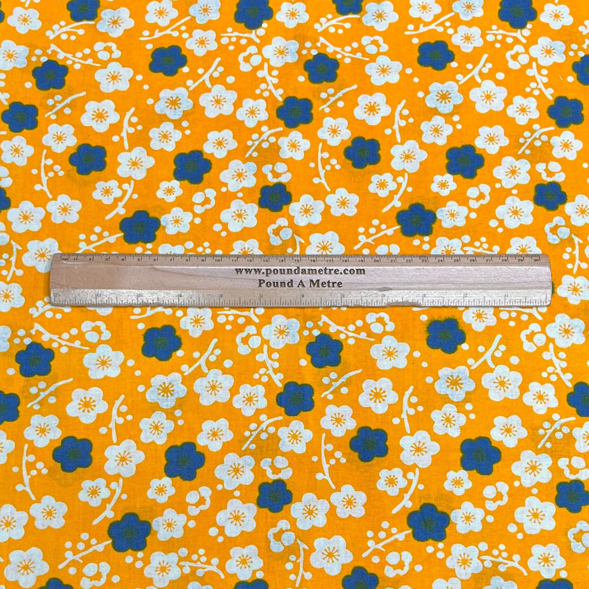 Pound A Metre 3 Metres Luxury Printed Cotton – 36" Wide- (Yellow Flower)